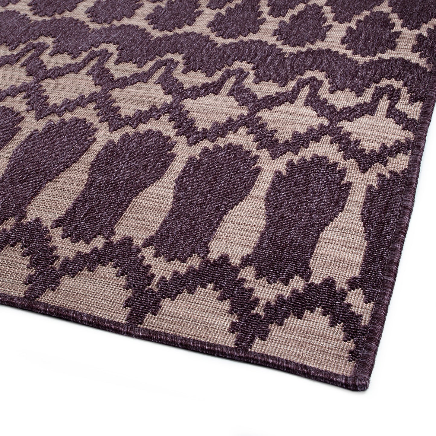 Kaleen Cove Collection Dark Purple Throw Rug 2' x 3'