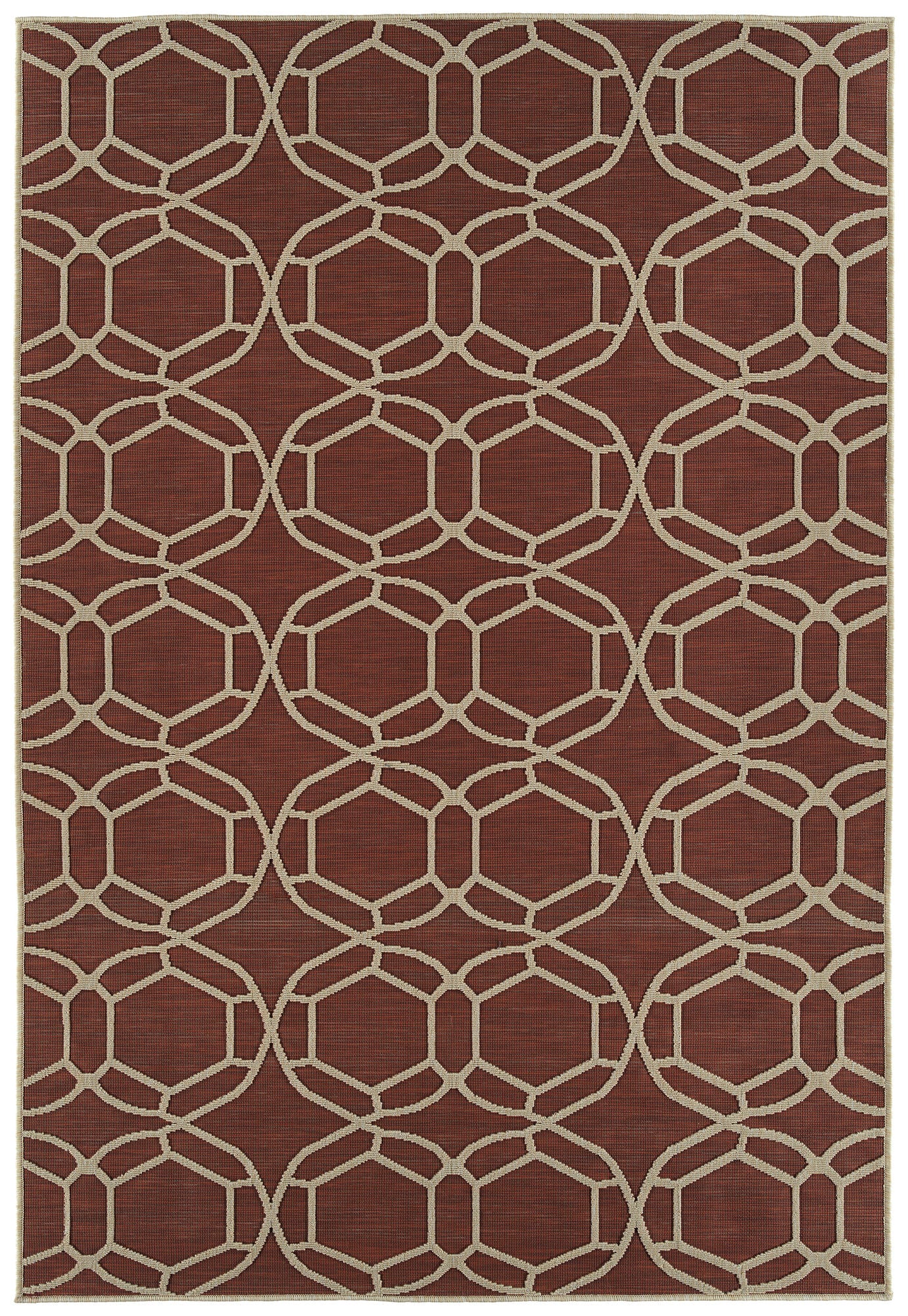 Kaleen Cove Collection Dark Red Area Rug 7'10" x 10'