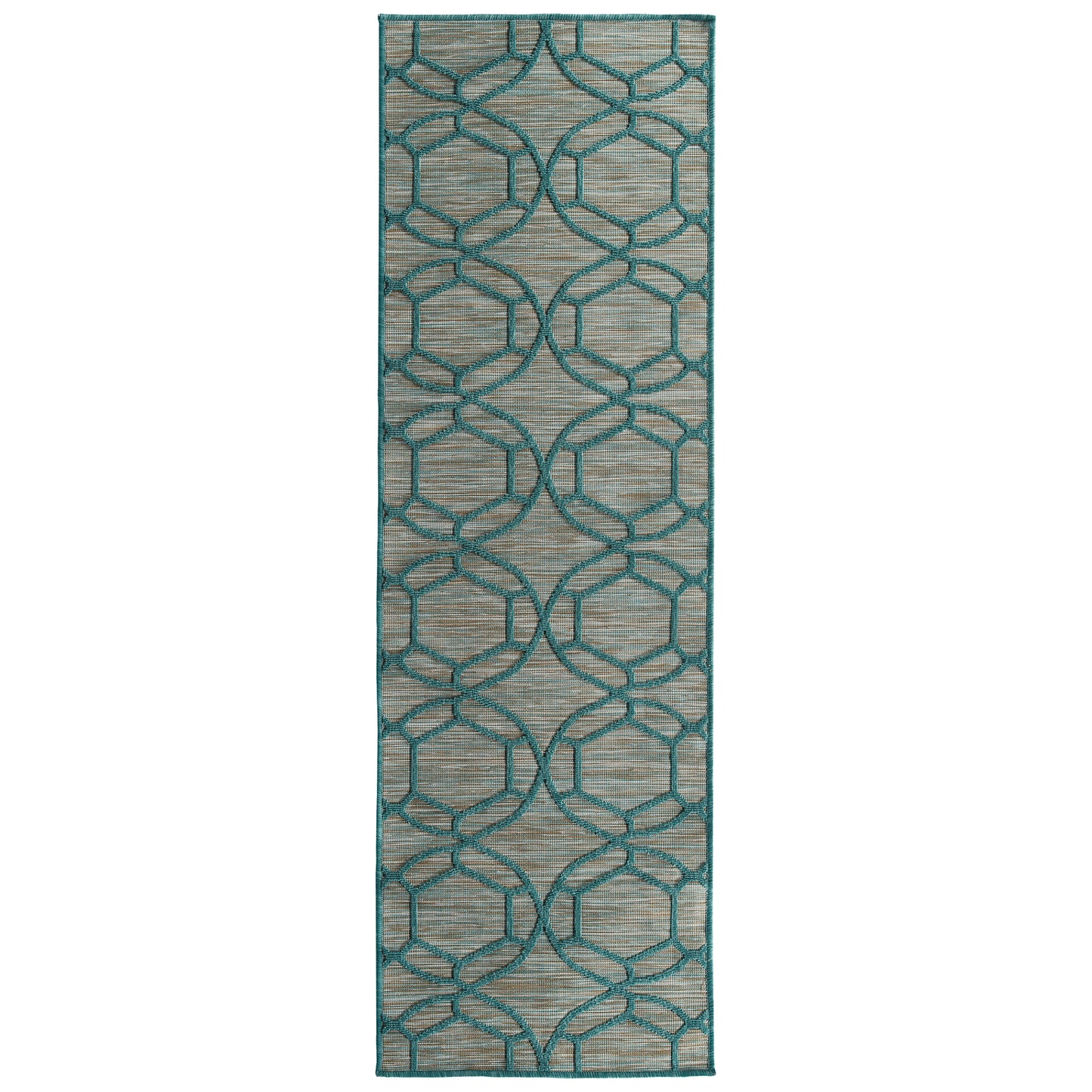 Kaleen Cove Collection COV05-91 Teal Throw Rug 2' x 3'