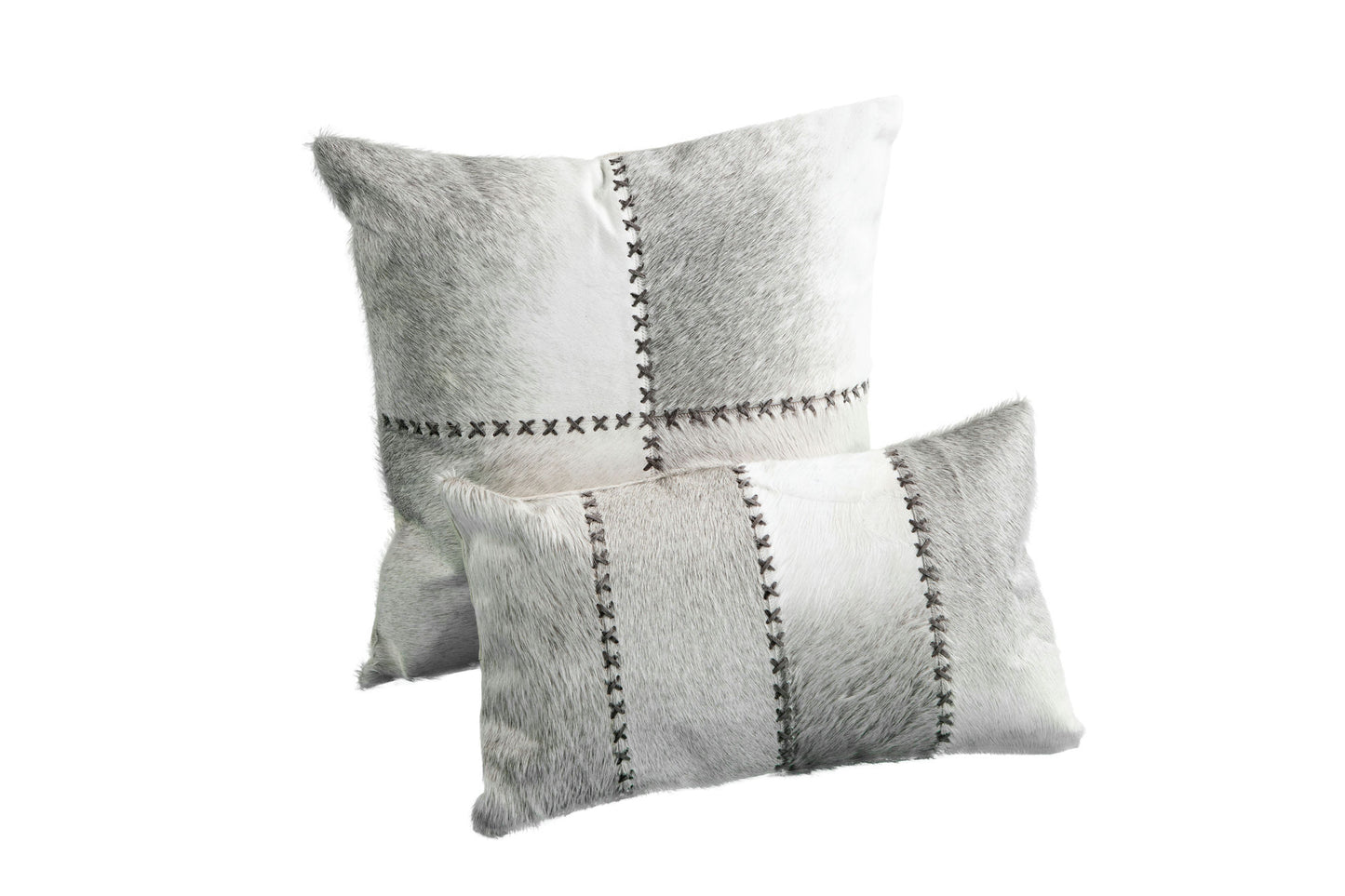 Cushion Cowhide GISELLE 12x20" Grey