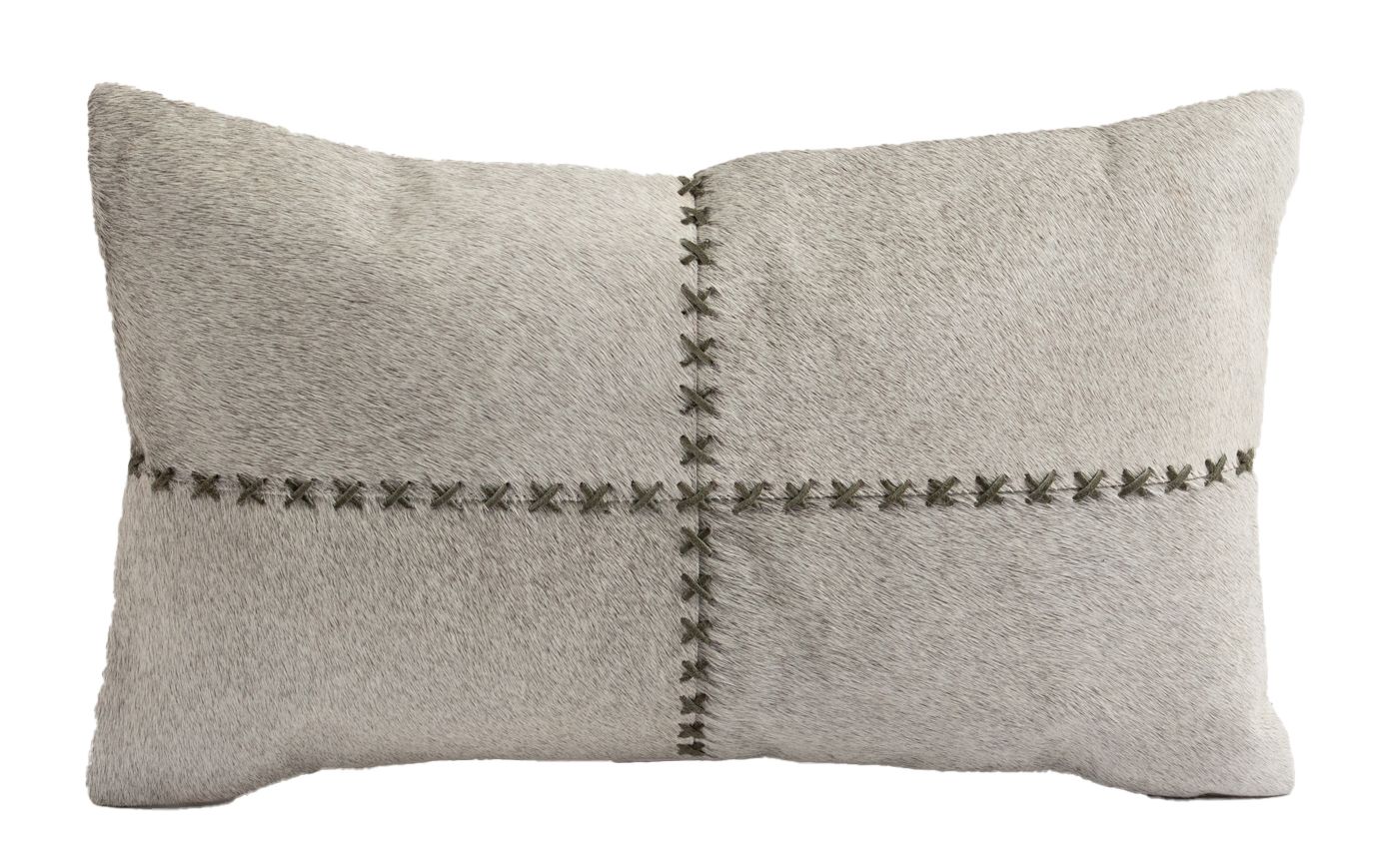 Cushion Cowhide GISELLE 12X20 Olive