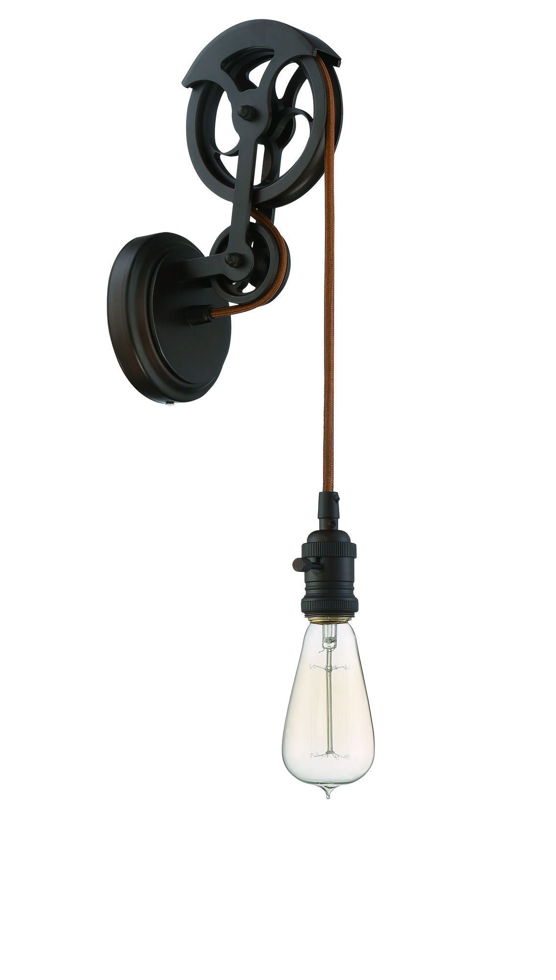 Design-A-Fixture 1 Light Keyed Socket Pulley Wall Sconce Hardware Bronze Brished
