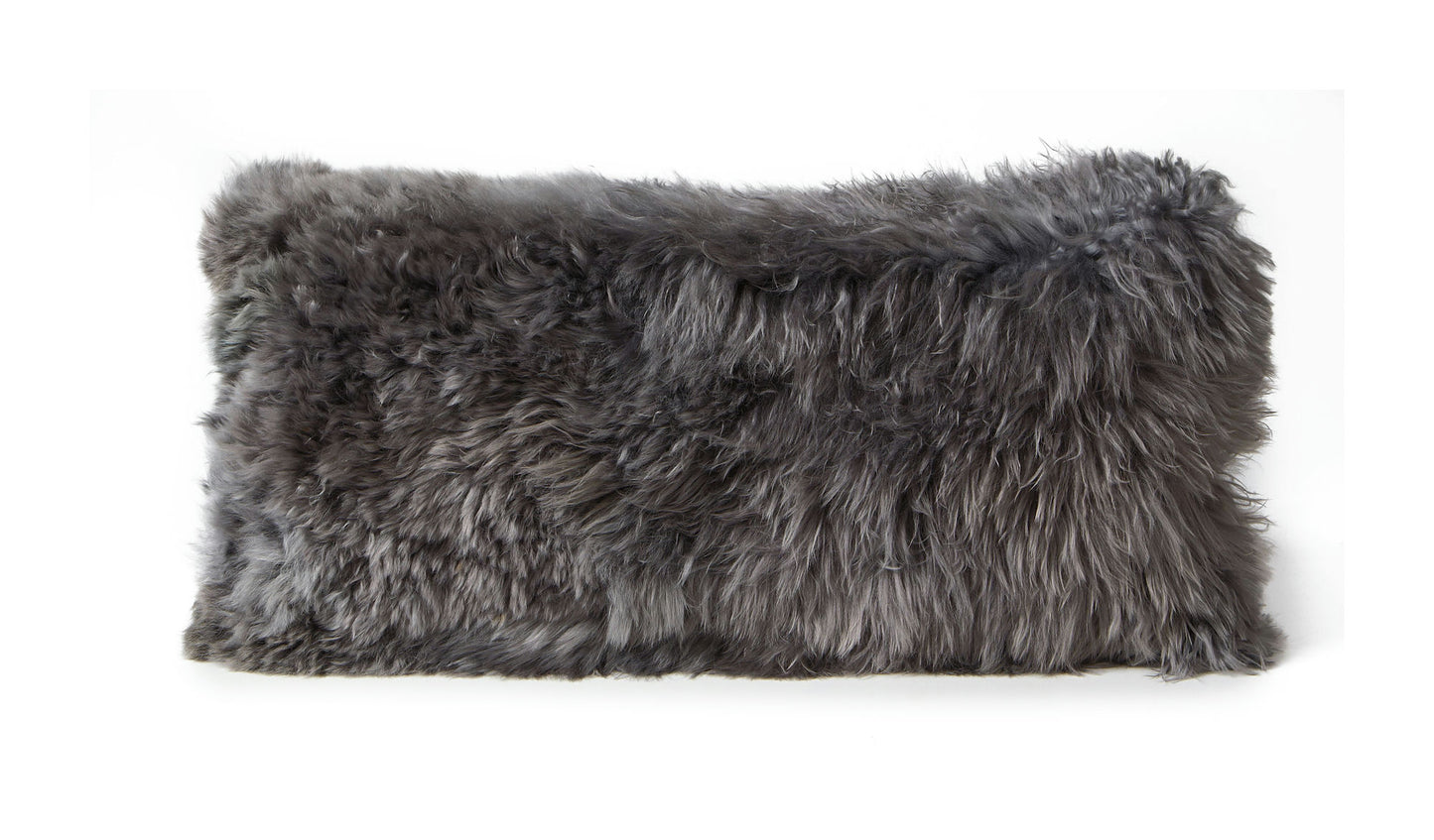 Cushion Alpaca 11x22" SILVER