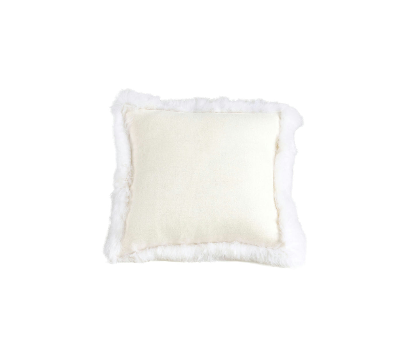 Cushion Alpaca 18" Trimmed Alpaca Fabric White