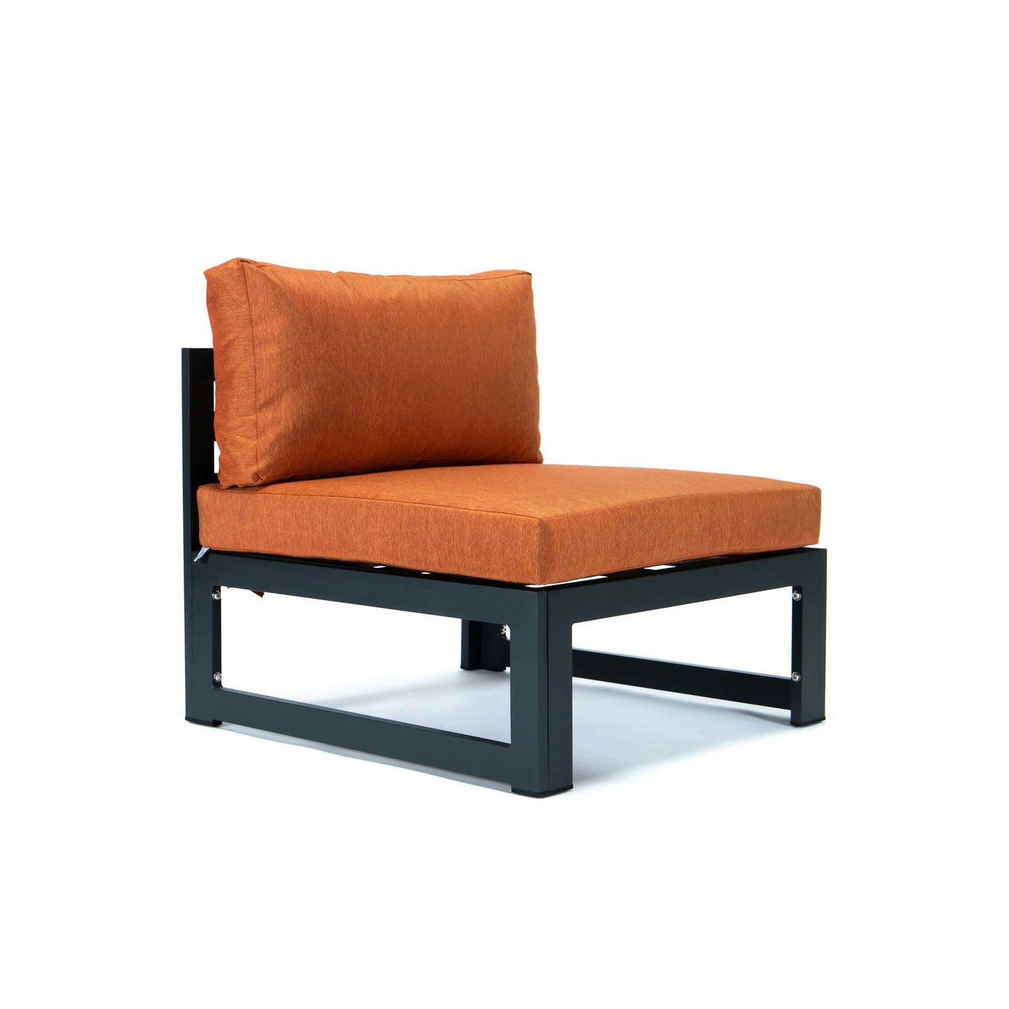 LeisureMod Chelsea 8-Piece Patio Sectional- Orange