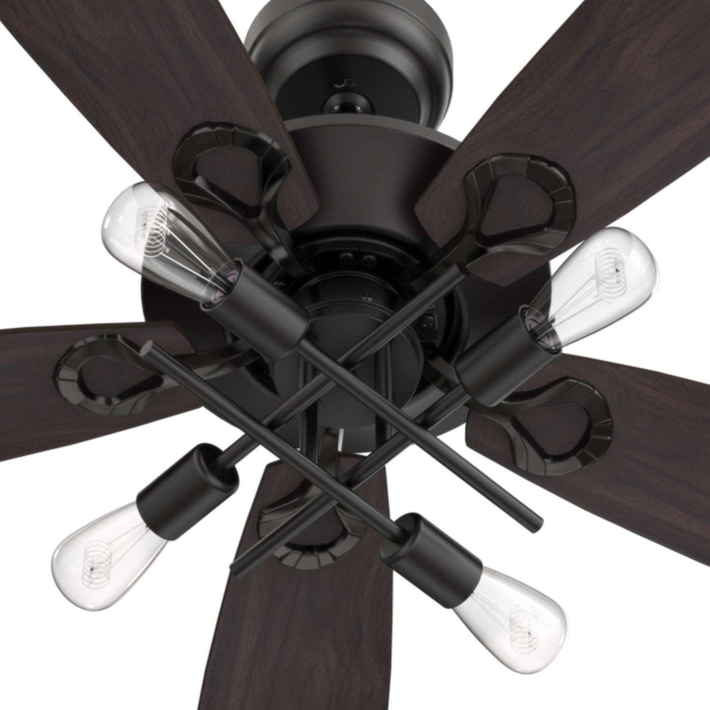 Karson 52 Inch 5-Blade Ceiling Fan - Black/Walnut & Barnwood (Reversible Blades)