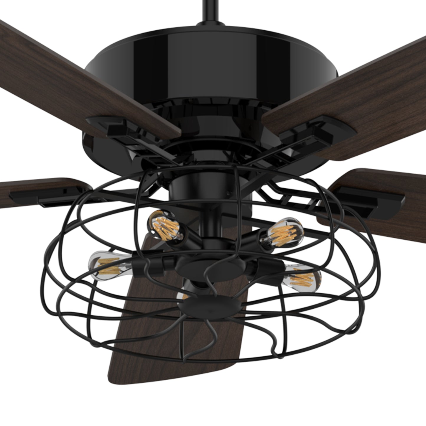 Maverick 52 Inch 5-Blade Ceiling Fan - Black/Walnut Wood