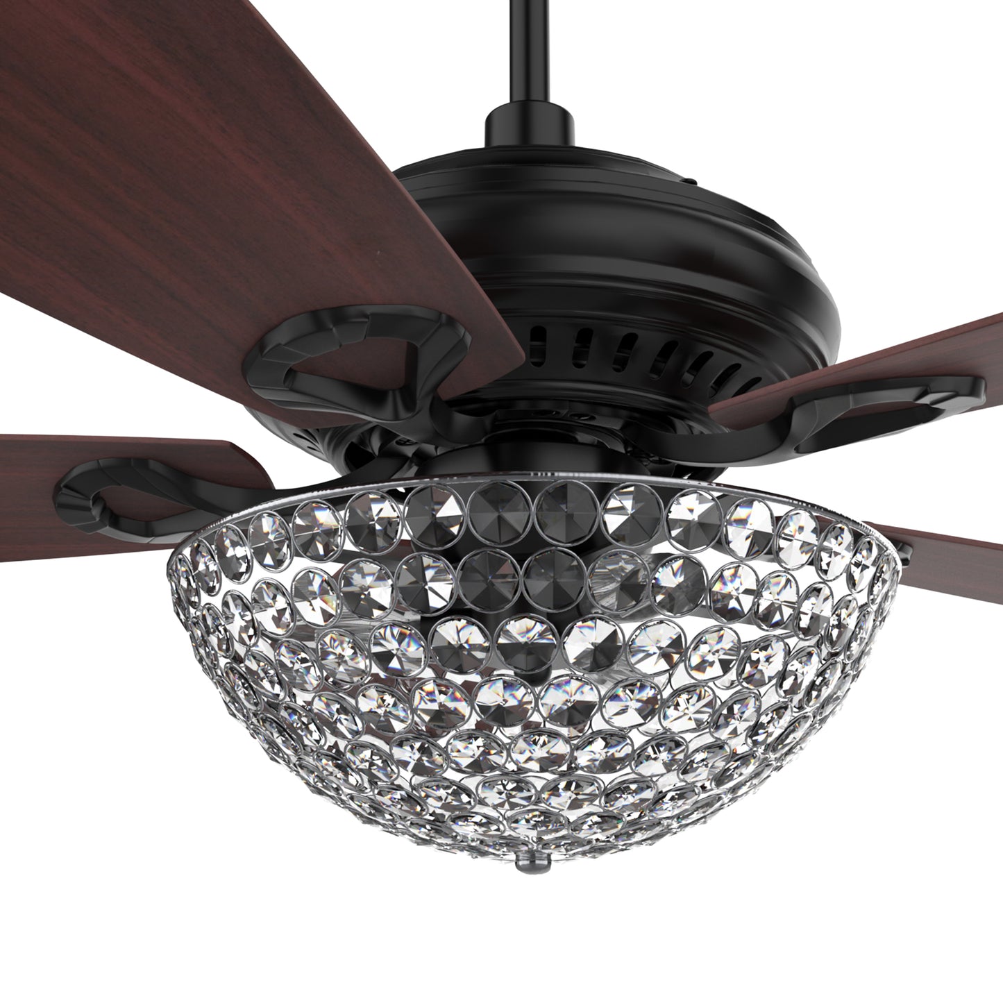 Huntley 56 Inch 5-Blade Ceiling Fan - Black/Rosewood