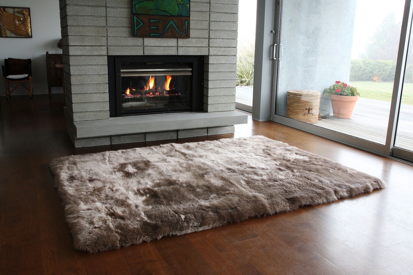 Design Rug Longwool 6X9' TAUPE