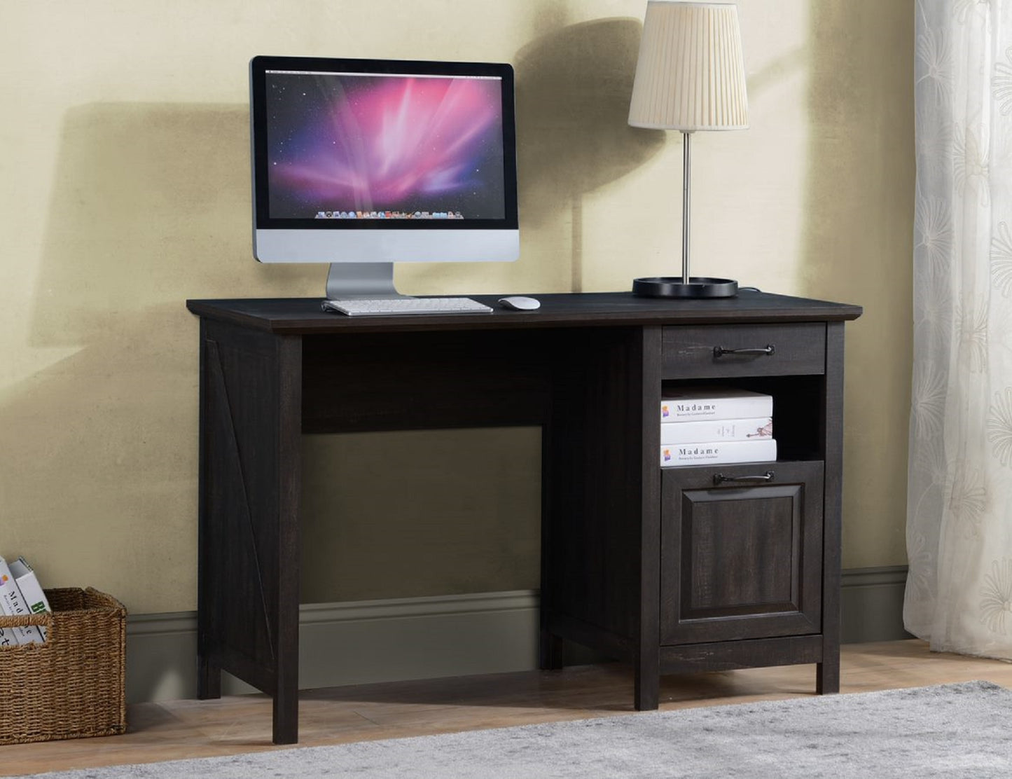 Black Oak Computer Desk