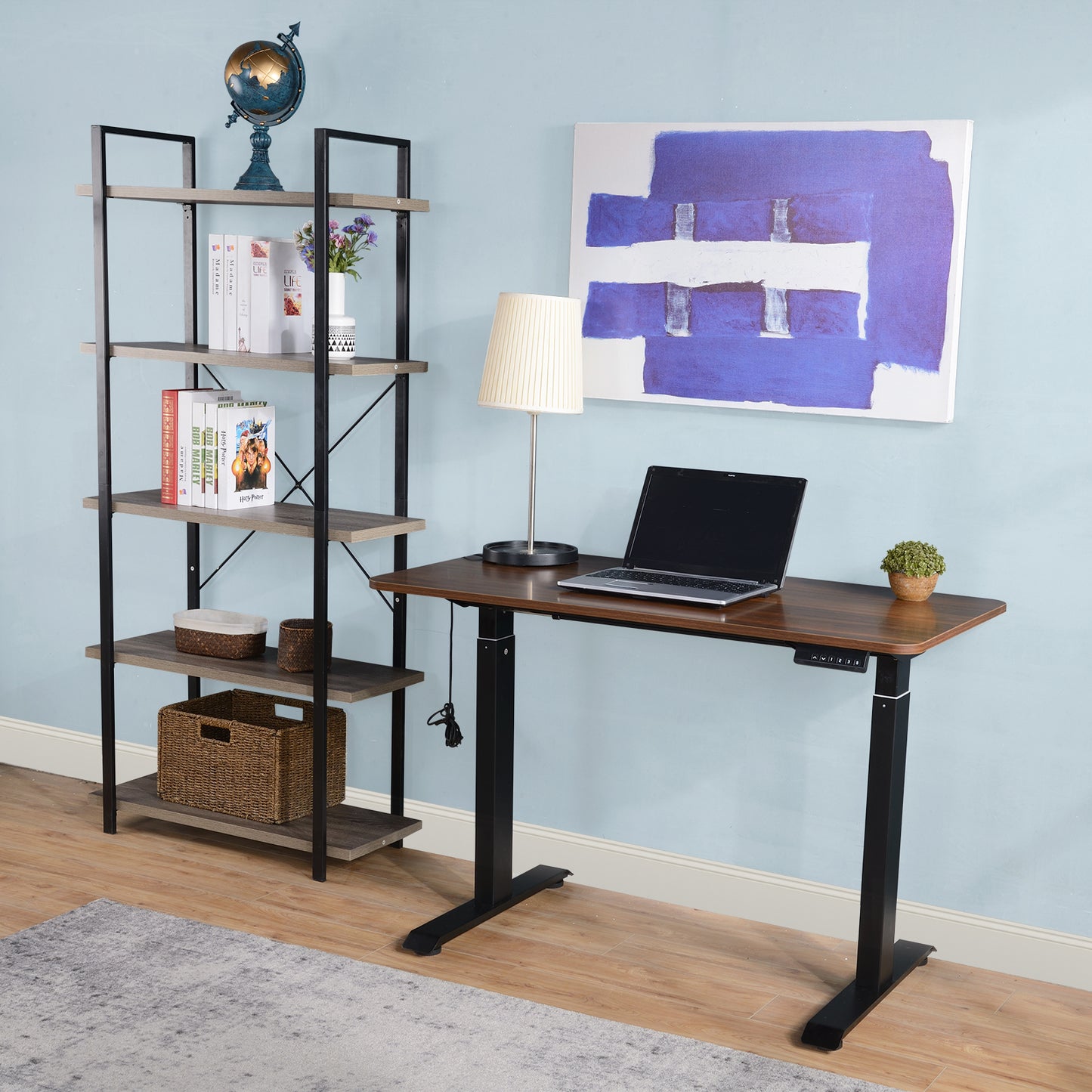 Brown Walnut Electric Standing Desk
