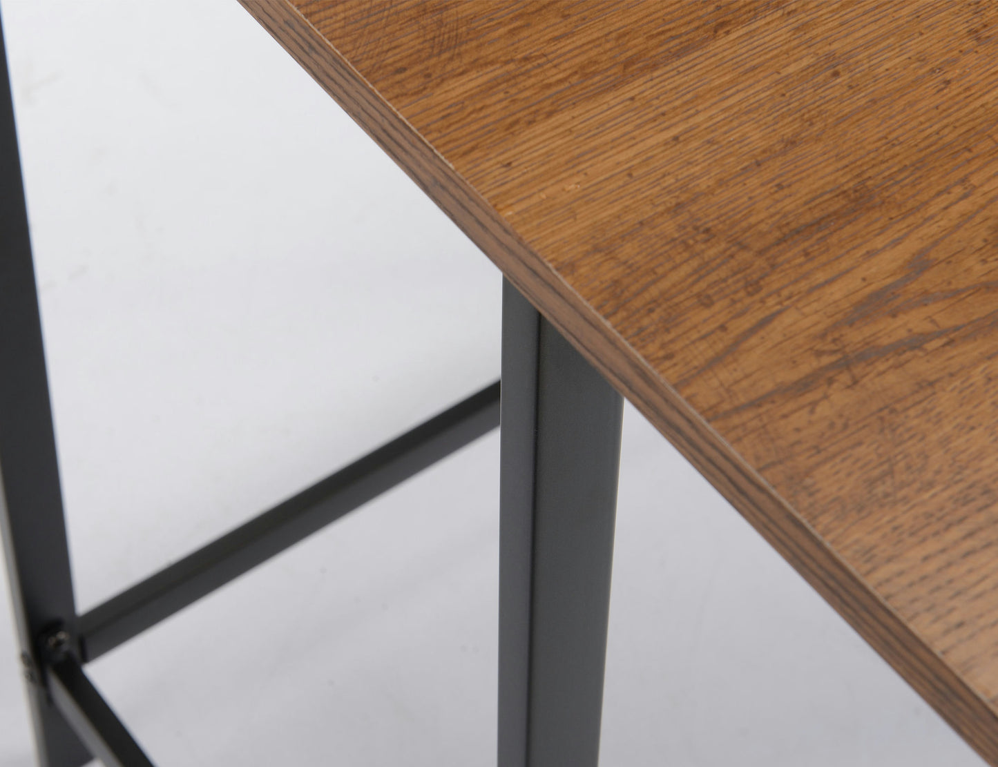 Aspen Oak finish wood and metal writing desk