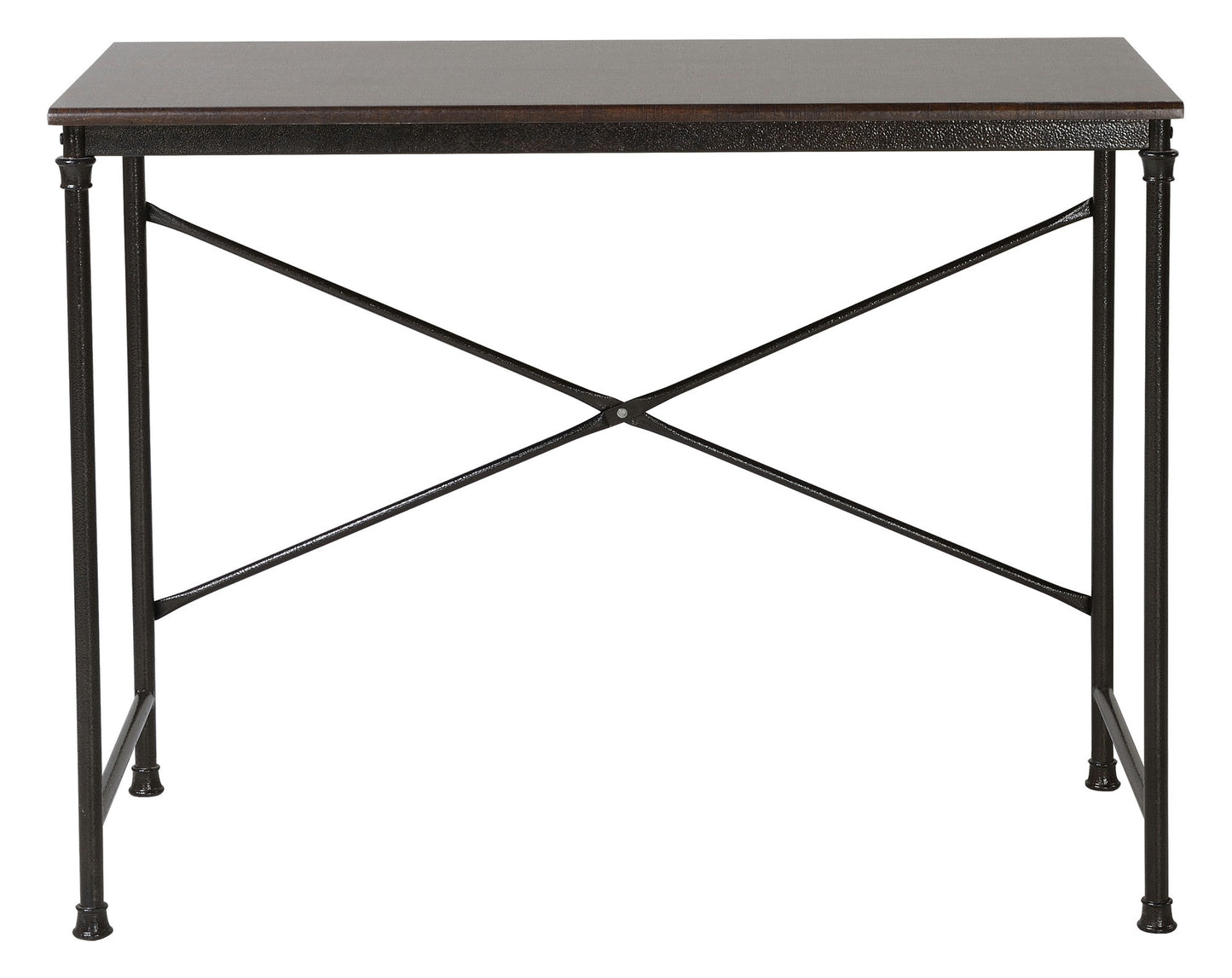 Espresso finish wood and metal writing and computer desk
