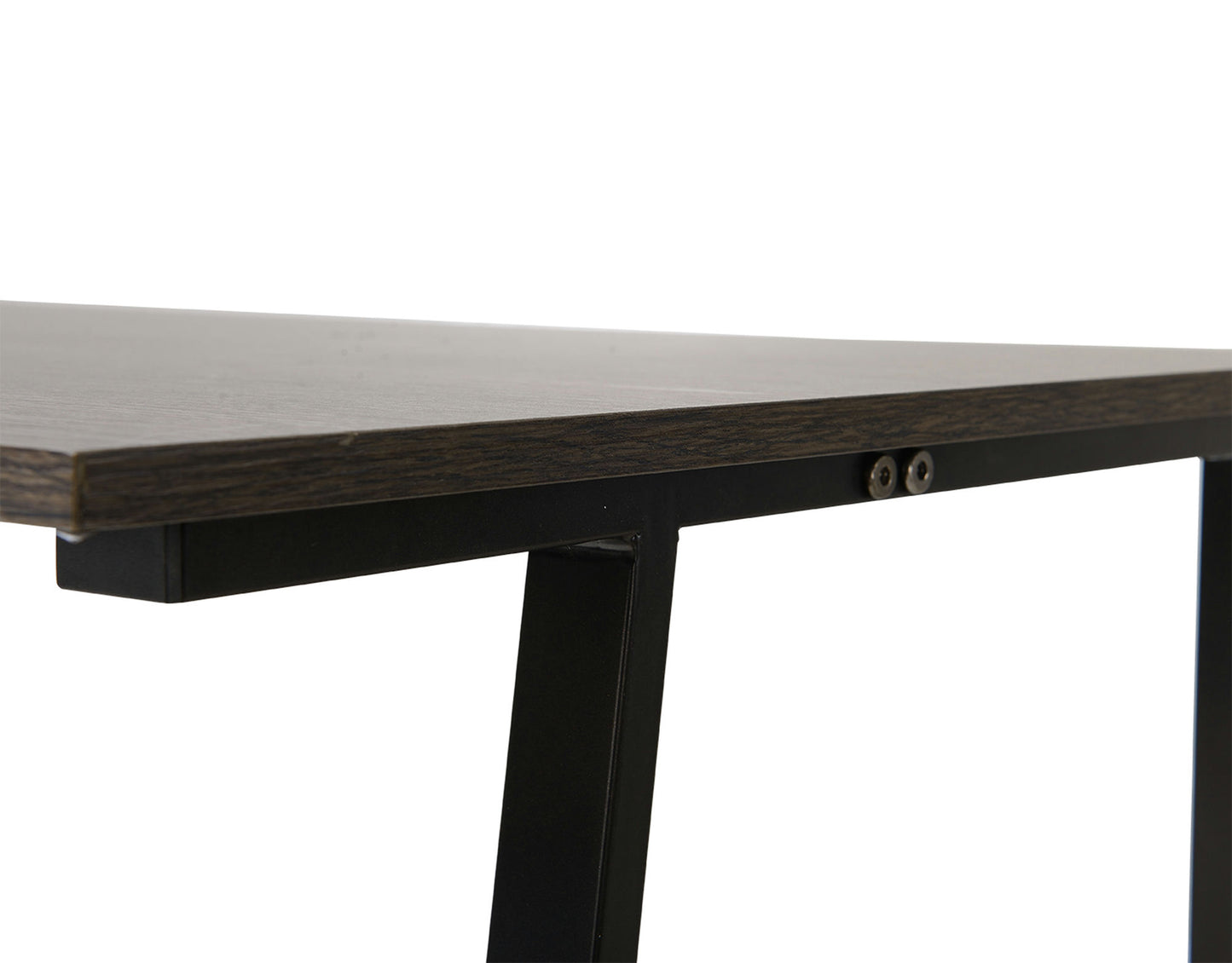 Dark Oak finish wood and metal writing desk