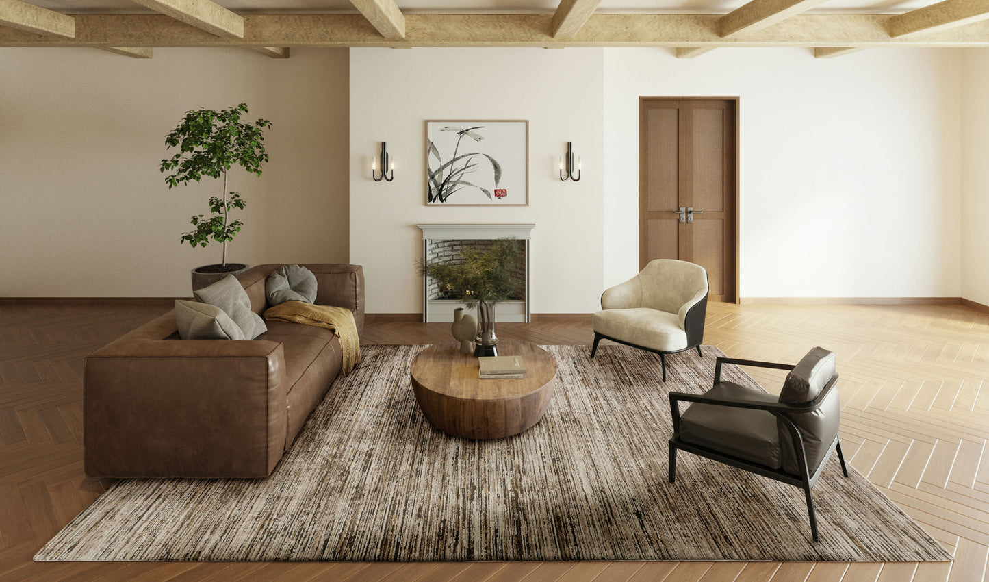 Denizi DZ1 Mocha 5'3" x 7'8" Rug
