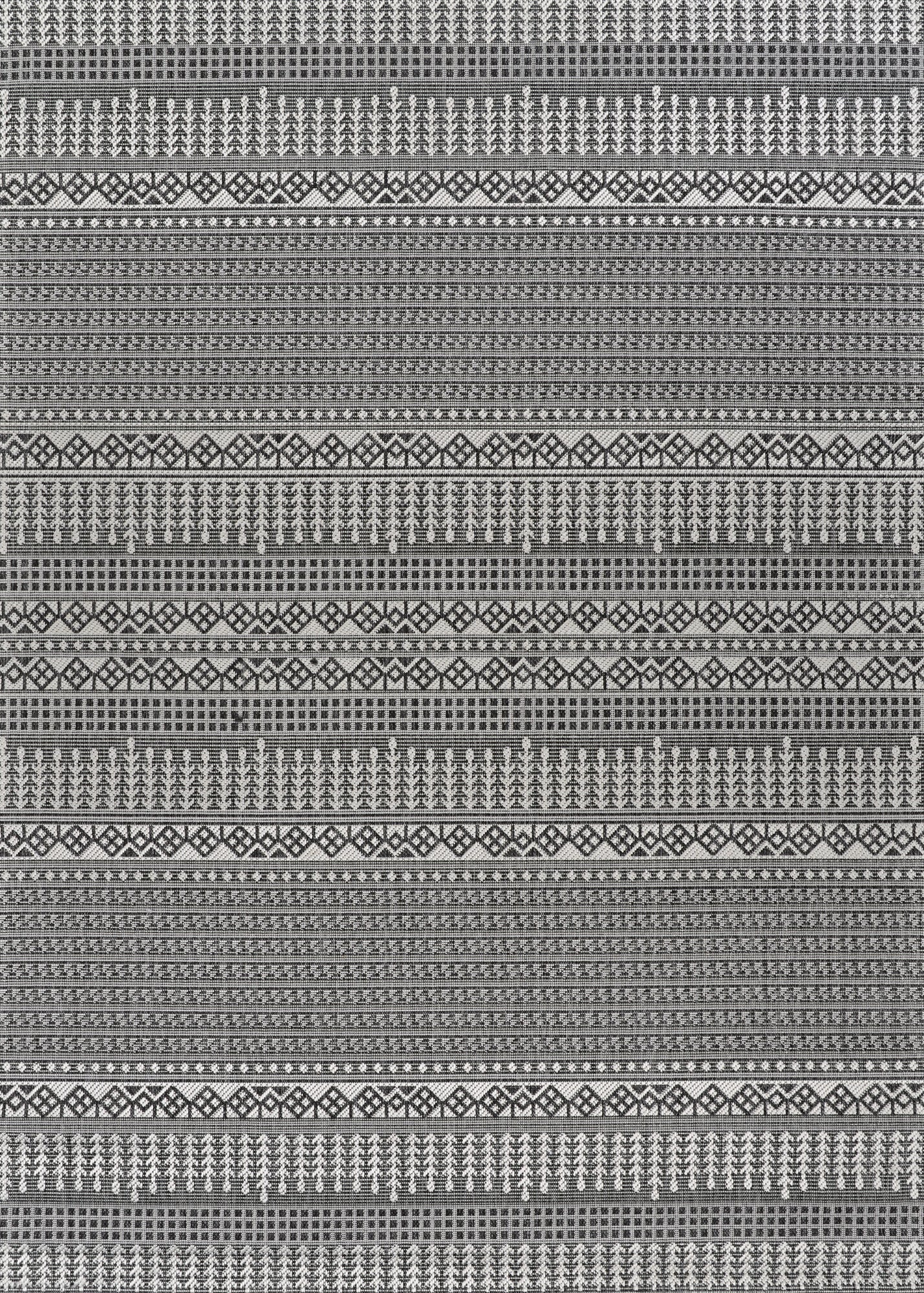Couristan Everhome Bristol Charcoal-Ivory Rug 6'6" x 9'6"