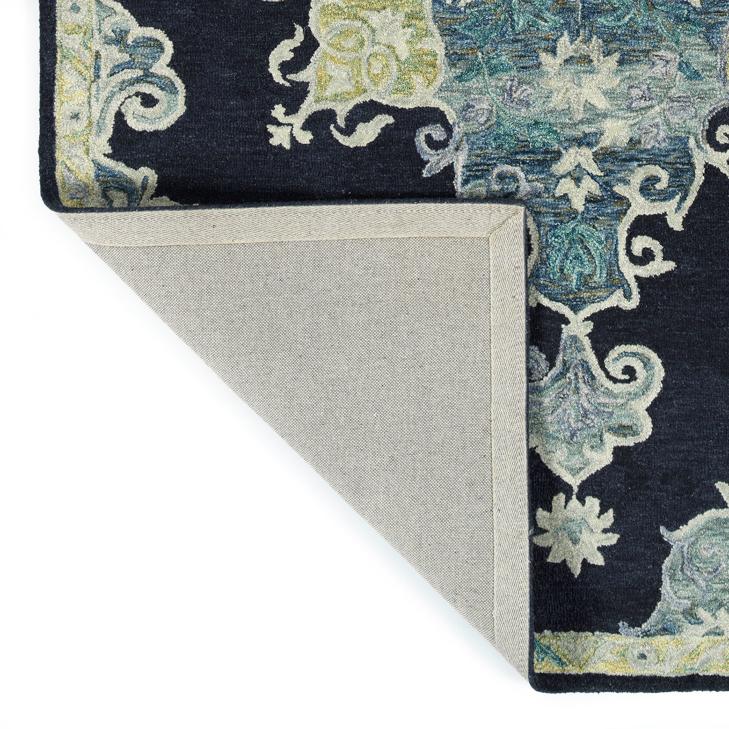 Kaleen Elijah Collection Navy Linen Area Rug 9' x 13'