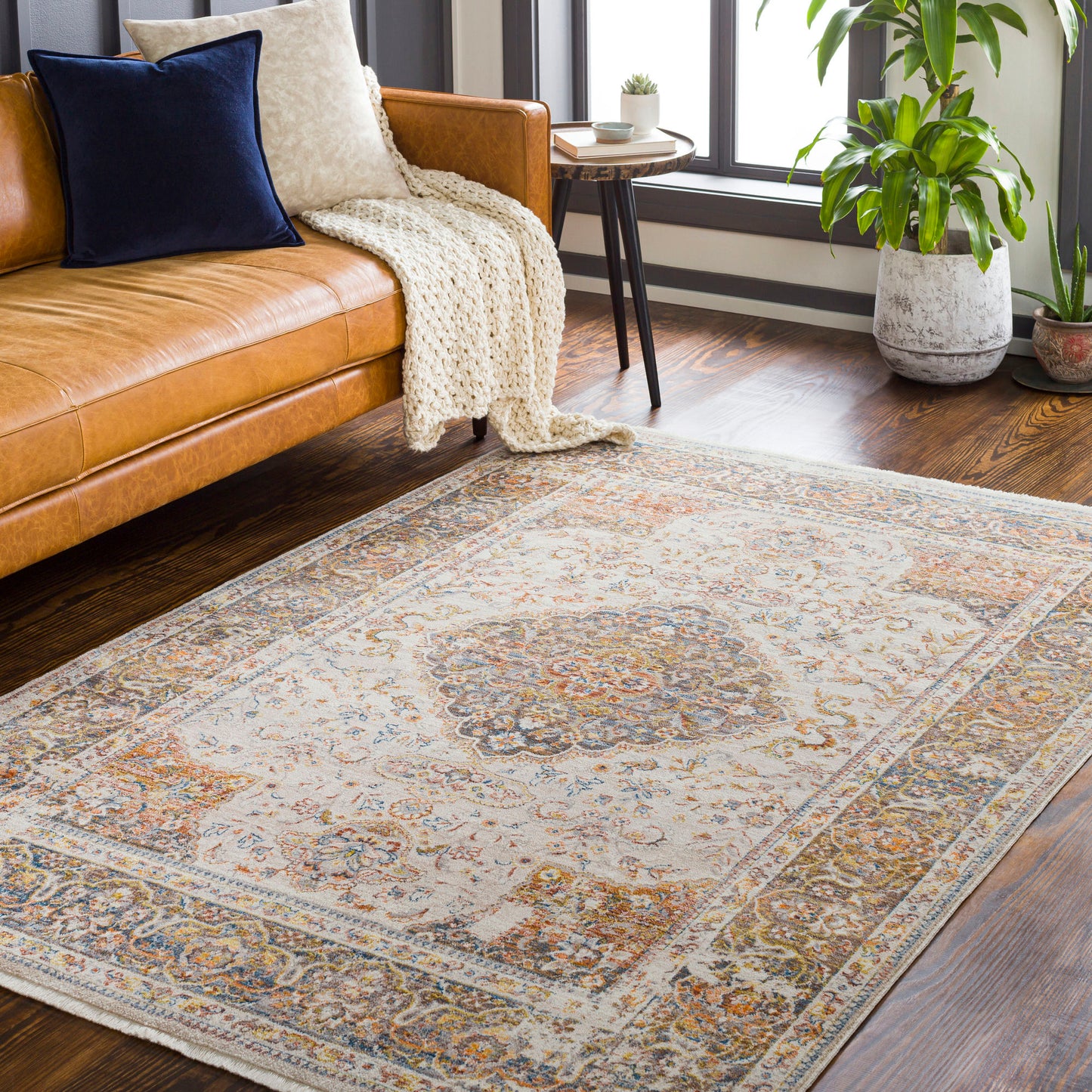 Surya Ephesians Rug 8'10" X 13' (Medium Gray & Dark Blue)