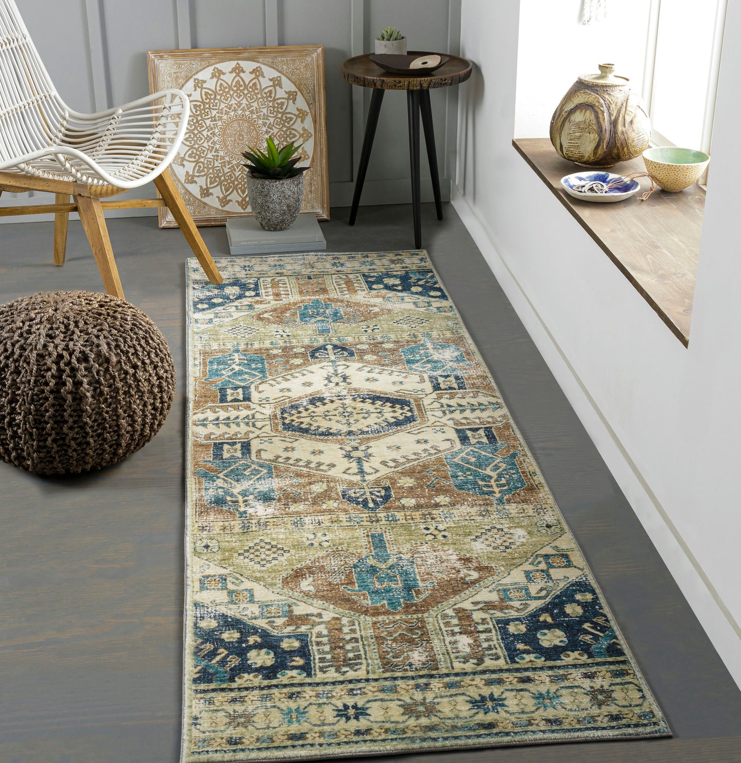 Surya Erin Light Olive Rug 2'6" X 7'6"