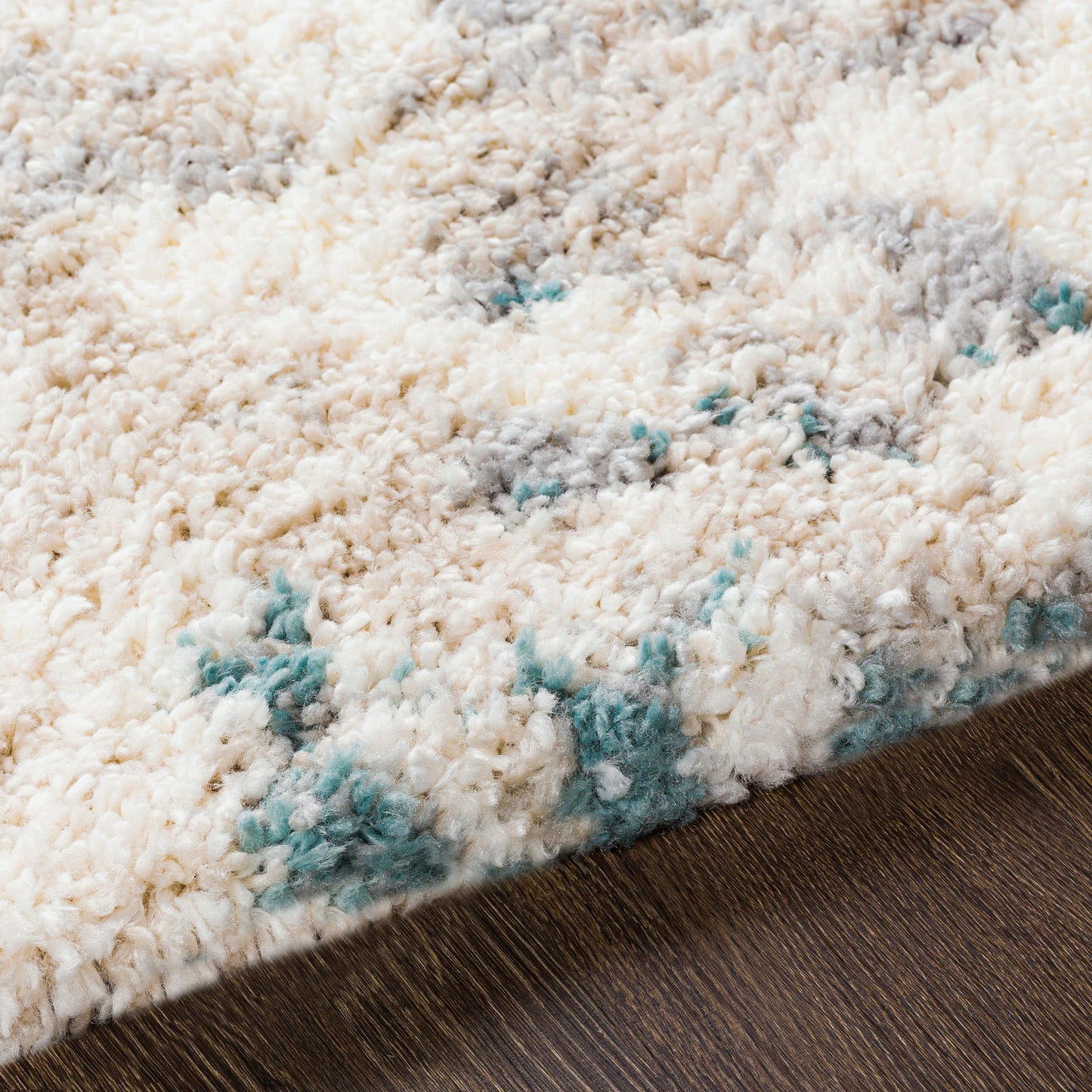 Surya Eskimo Shag Blue & Light Beige Rug 2'7" X 7'3"