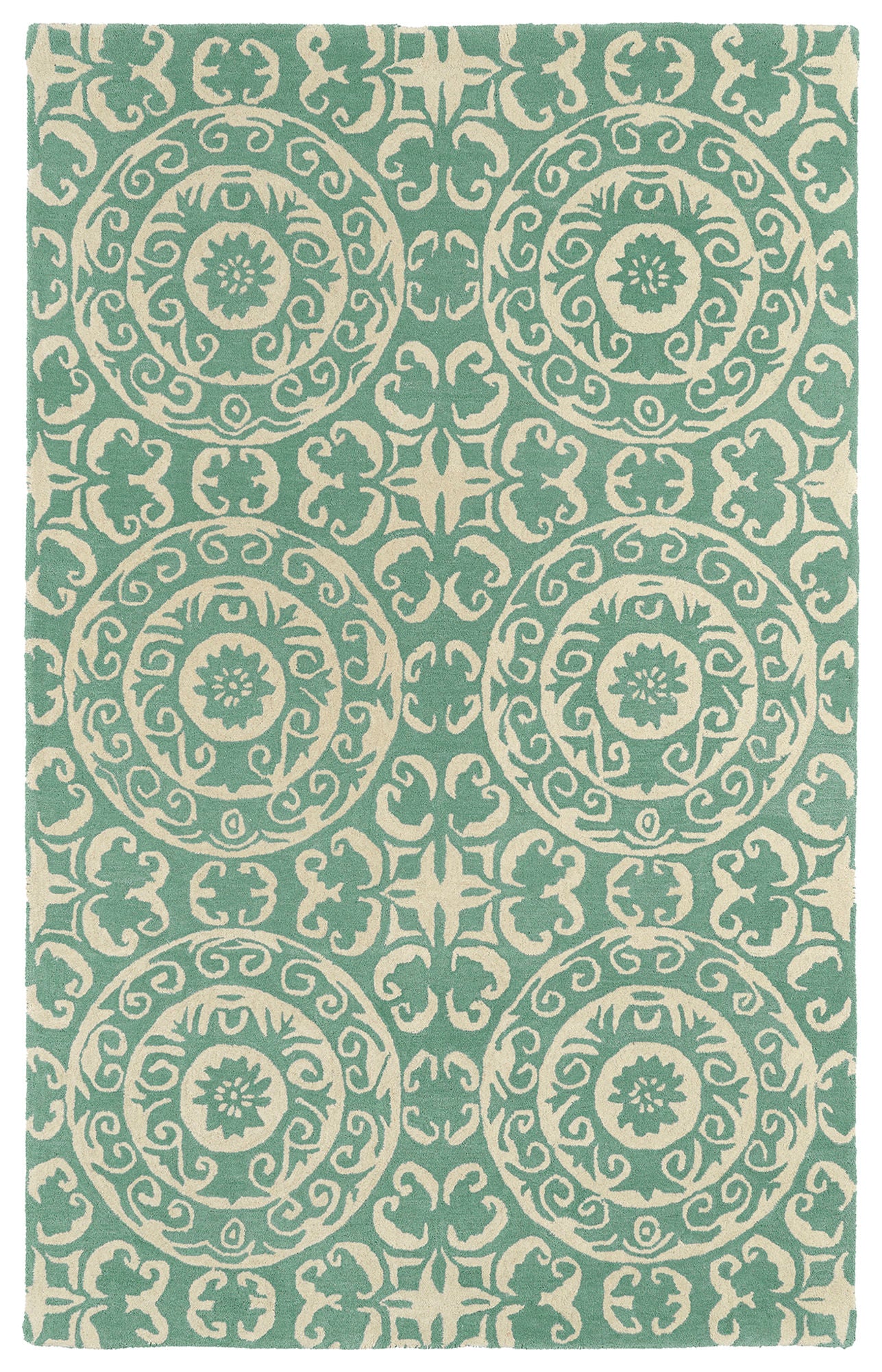Kaleen Tara Rounds Collection Light Mint Area Rug 5'9" x 5'9"