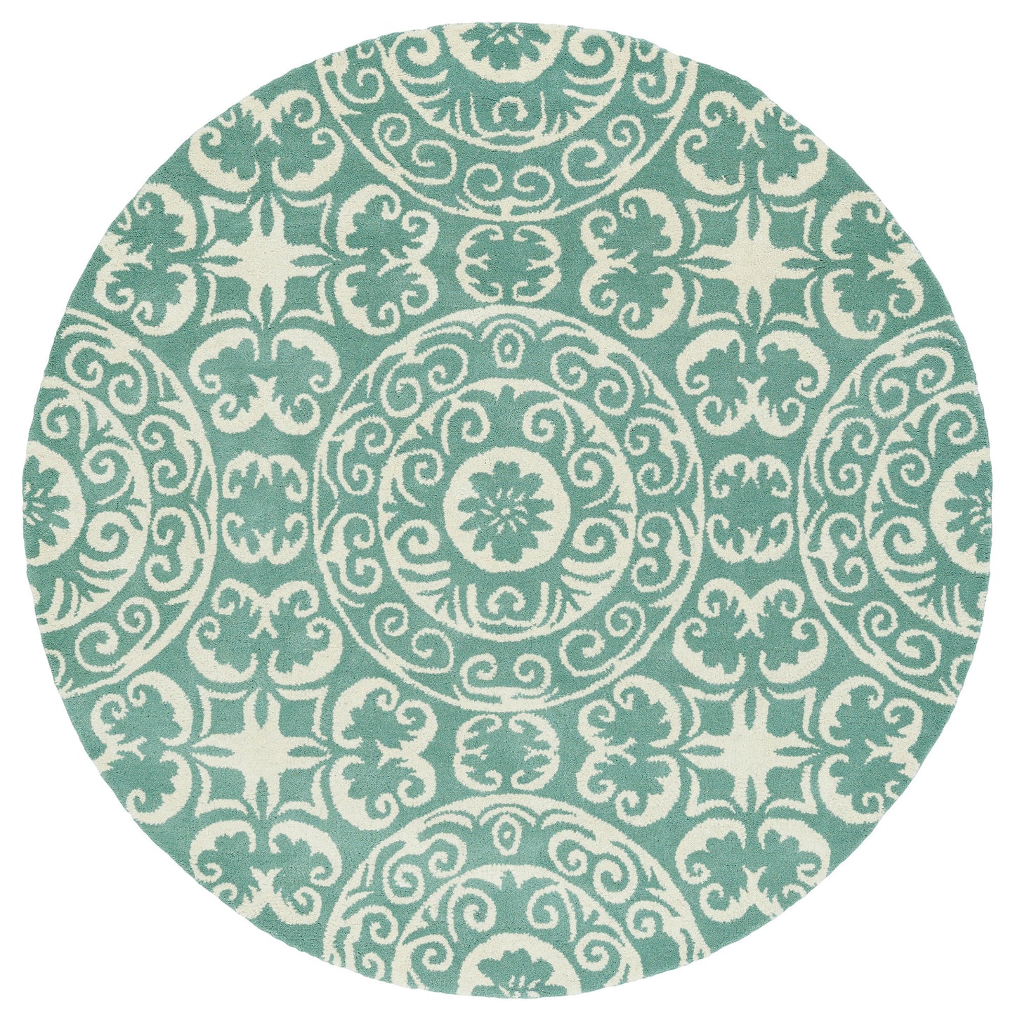 Kaleen Tara Rounds Collection Light Mint Area Rug 7'9" x 7'9"