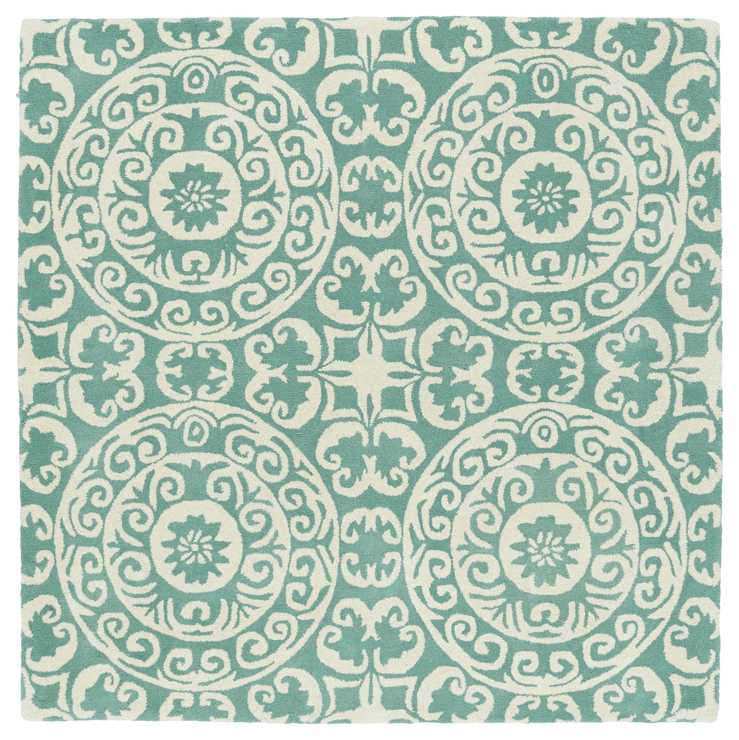 Kaleen Tara Rounds Collection Light Mint Area Rug 5'9" x 5'9"