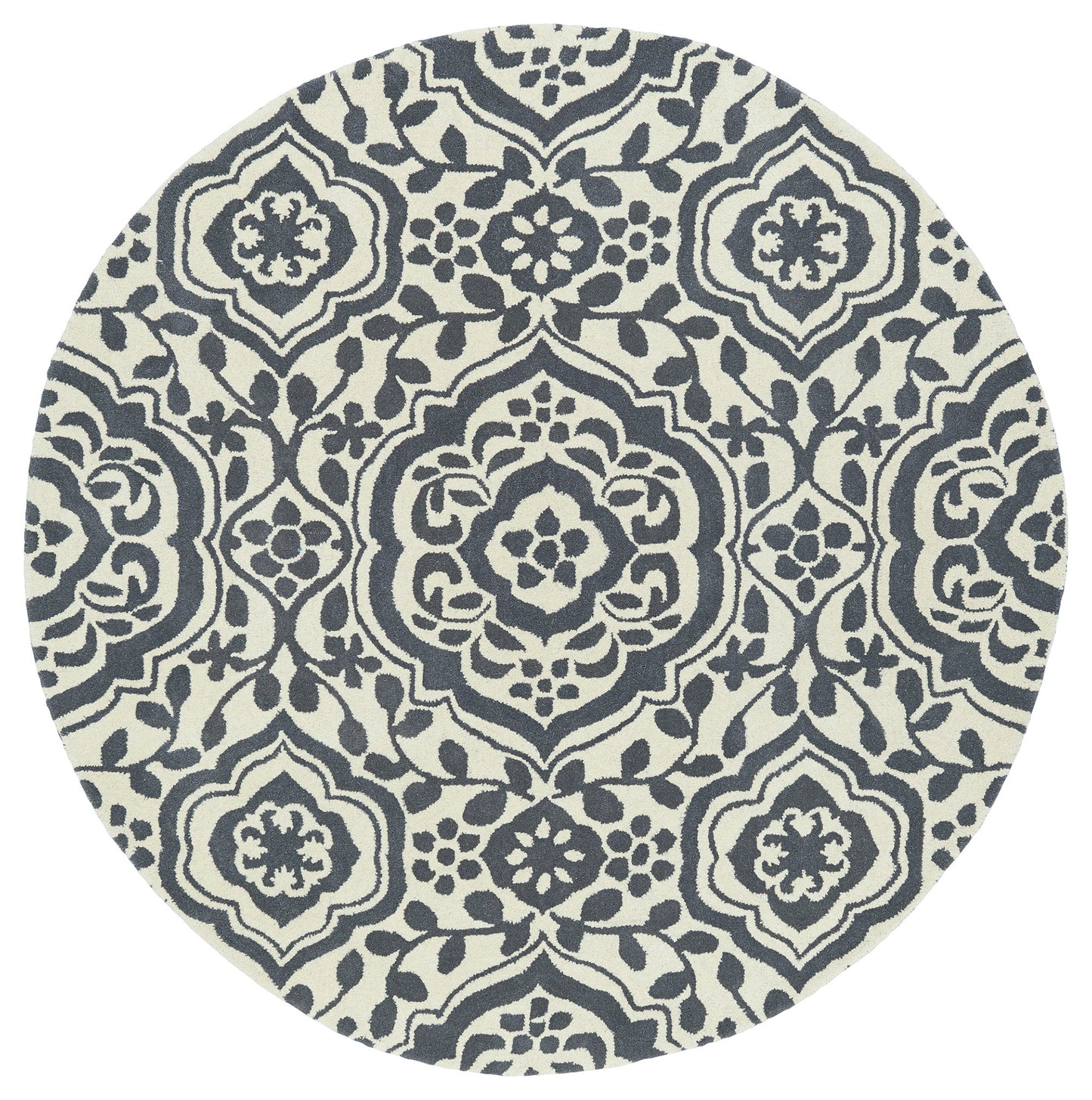 Kaleen Tara Rounds Collection Light Grey Area Rug 9'9" x 9'9"