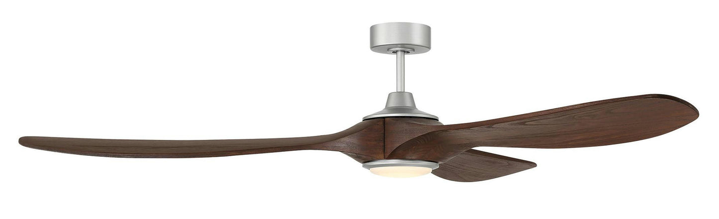 72" Envy Fan Painted Nickel, Dark Cedar Blades, Light Kit Included (Optional)