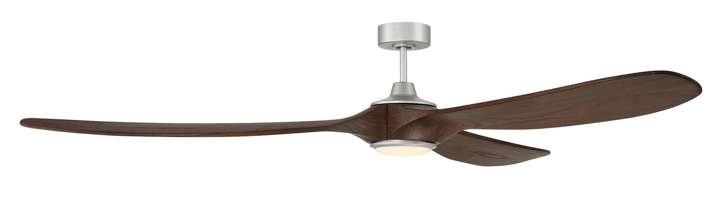 84" Envy Fan Painted Nickel, Dark Cedar Finish Blades, Light Kit Included