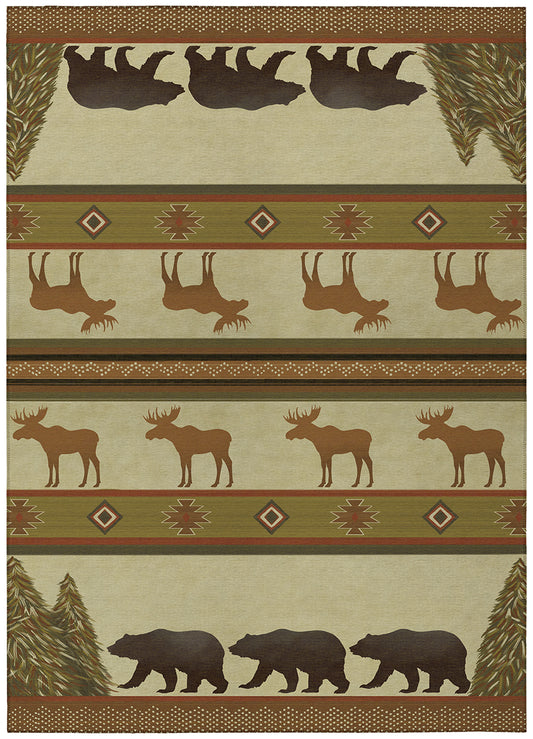 Indoor/Outdoor Excursion EX1 Beige Washable 9' x 12' Rug