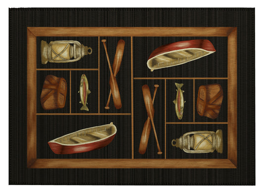 Indoor/Outdoor Excursion EX4 Black Washable 1'8" x 2'6" Rug