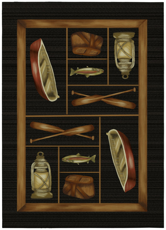 Indoor/Outdoor Excursion EX4 Black Washable 8' x 10' Rug