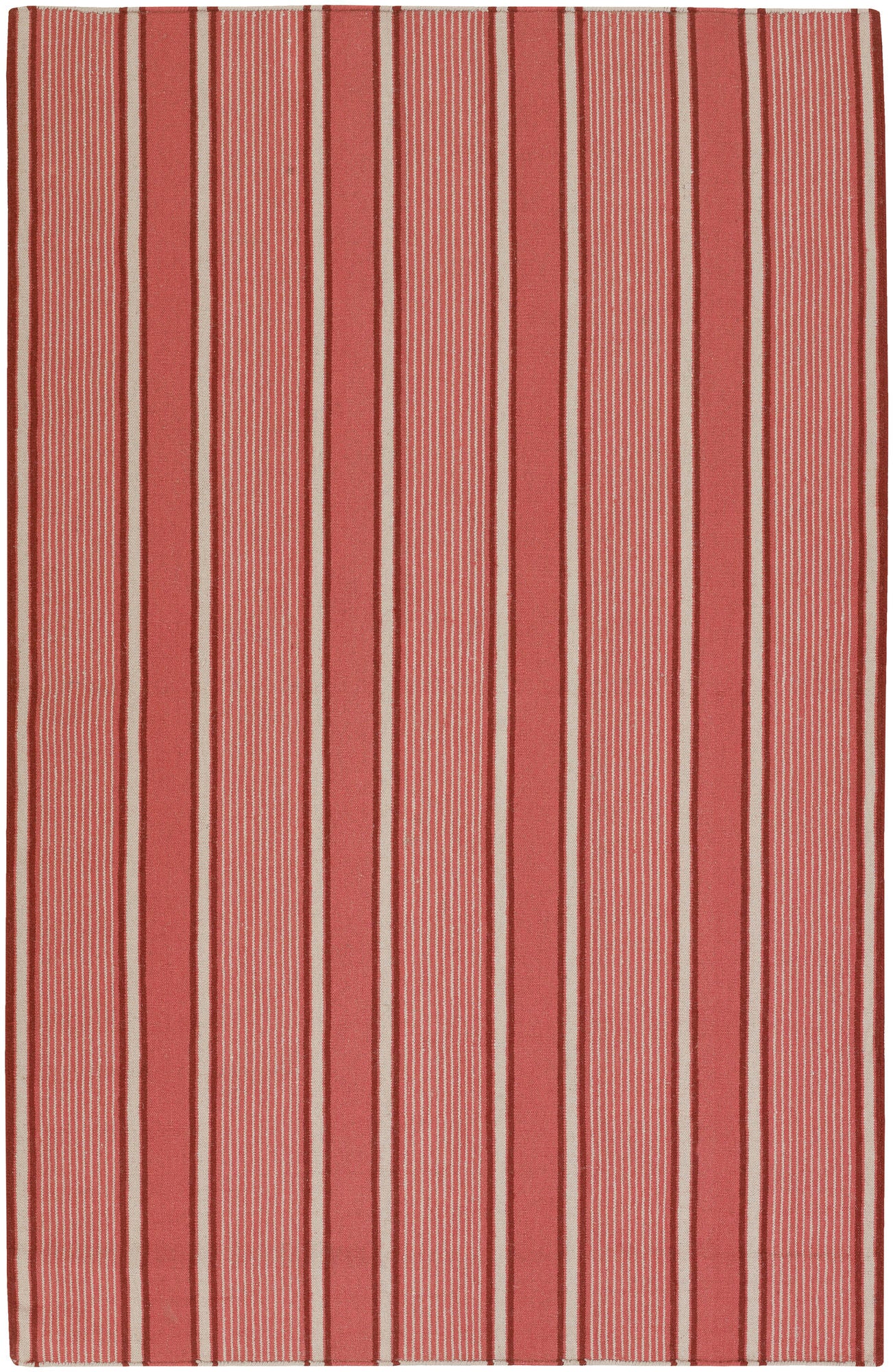 Surya Farmhouse Stripes Rose Rug 5' X 8'