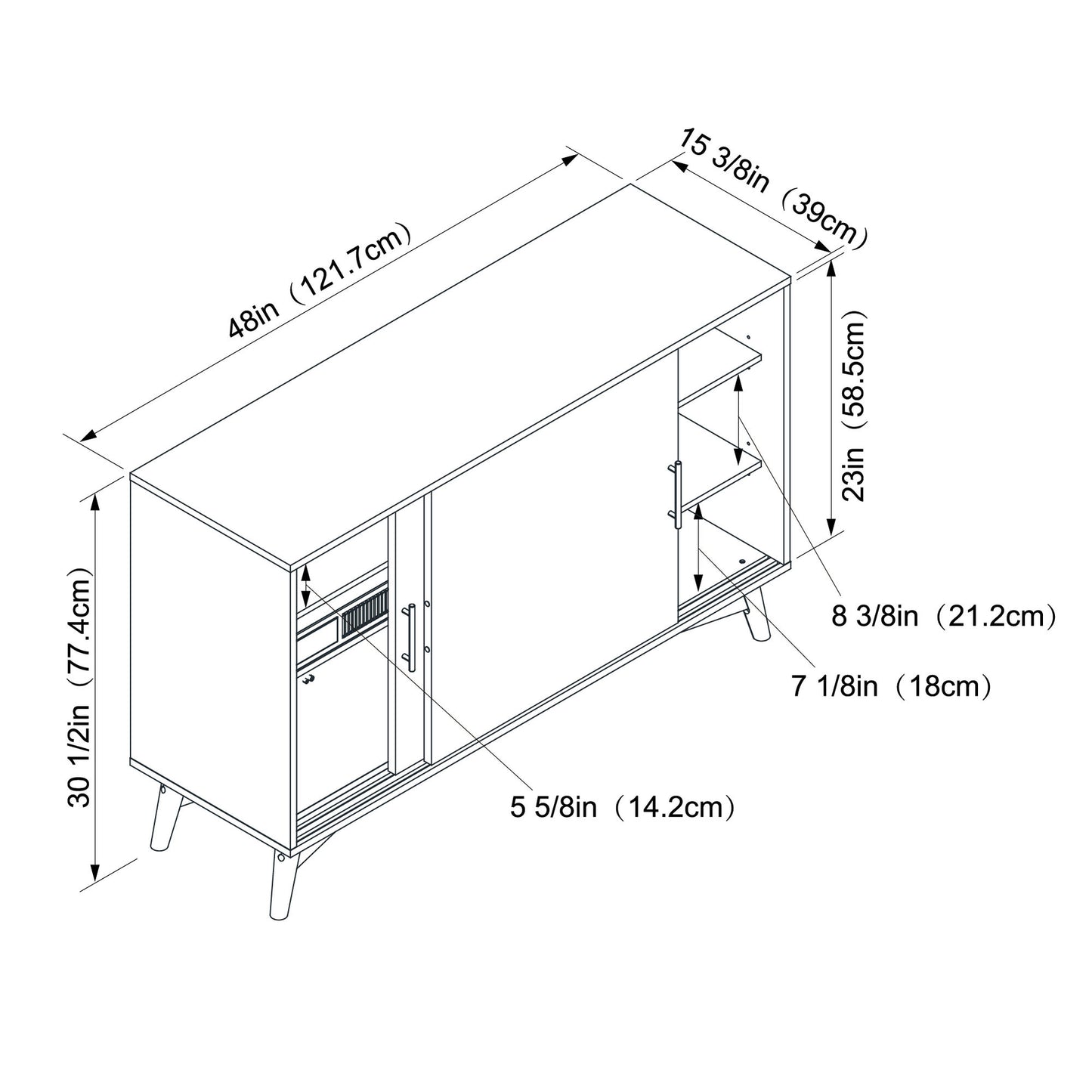 Hans TV Stand with Electric Fire Insert