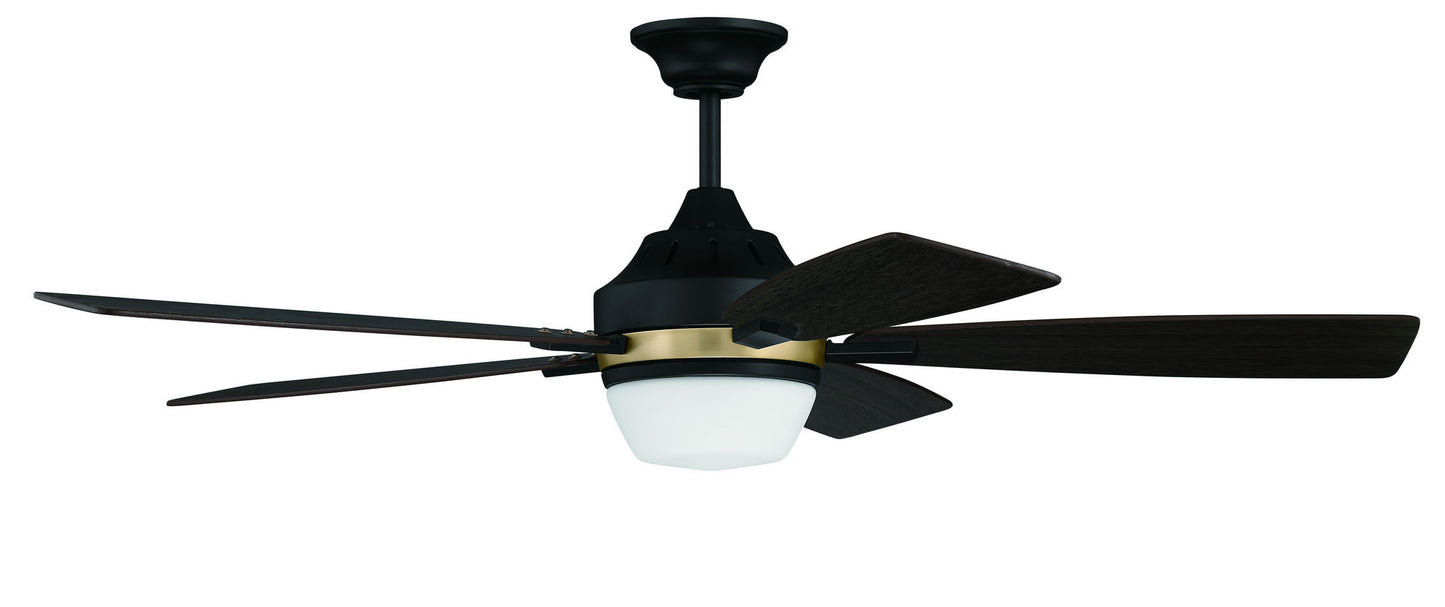 52" Fresco Ceiling Fan in Flat Black and Satin Brass
