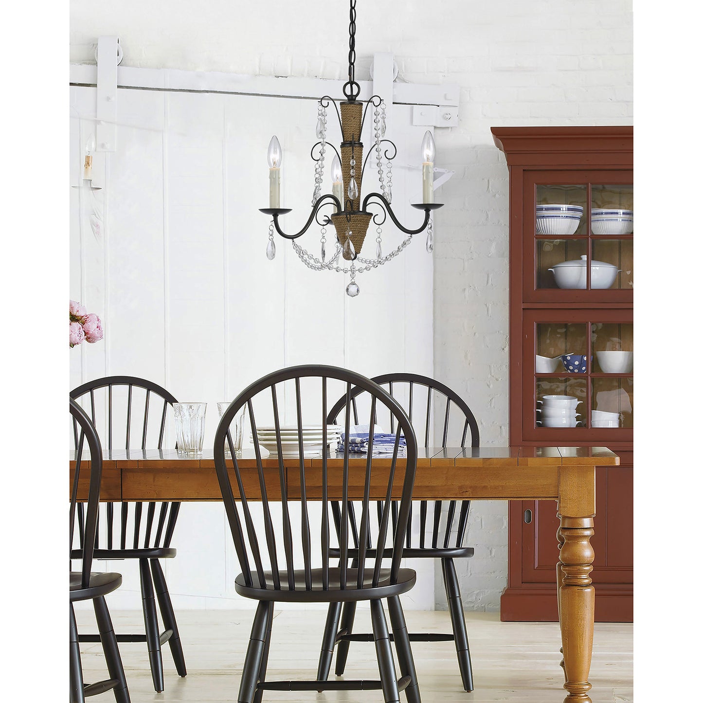 Antigo rattan/crystal chandelier Metal + crystal Antigo - Chandelier