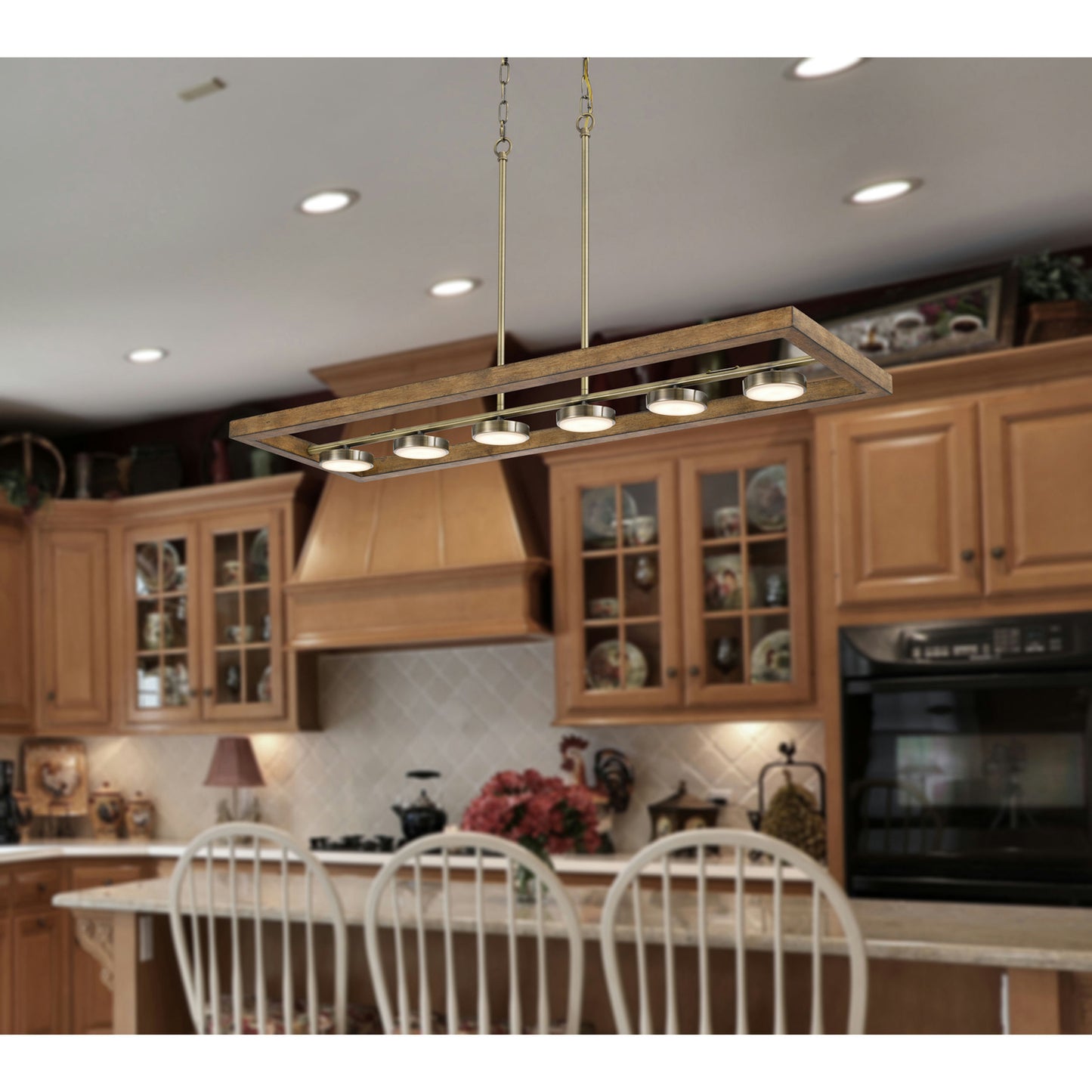 Light oak Antique brass Kelso - Island fixture