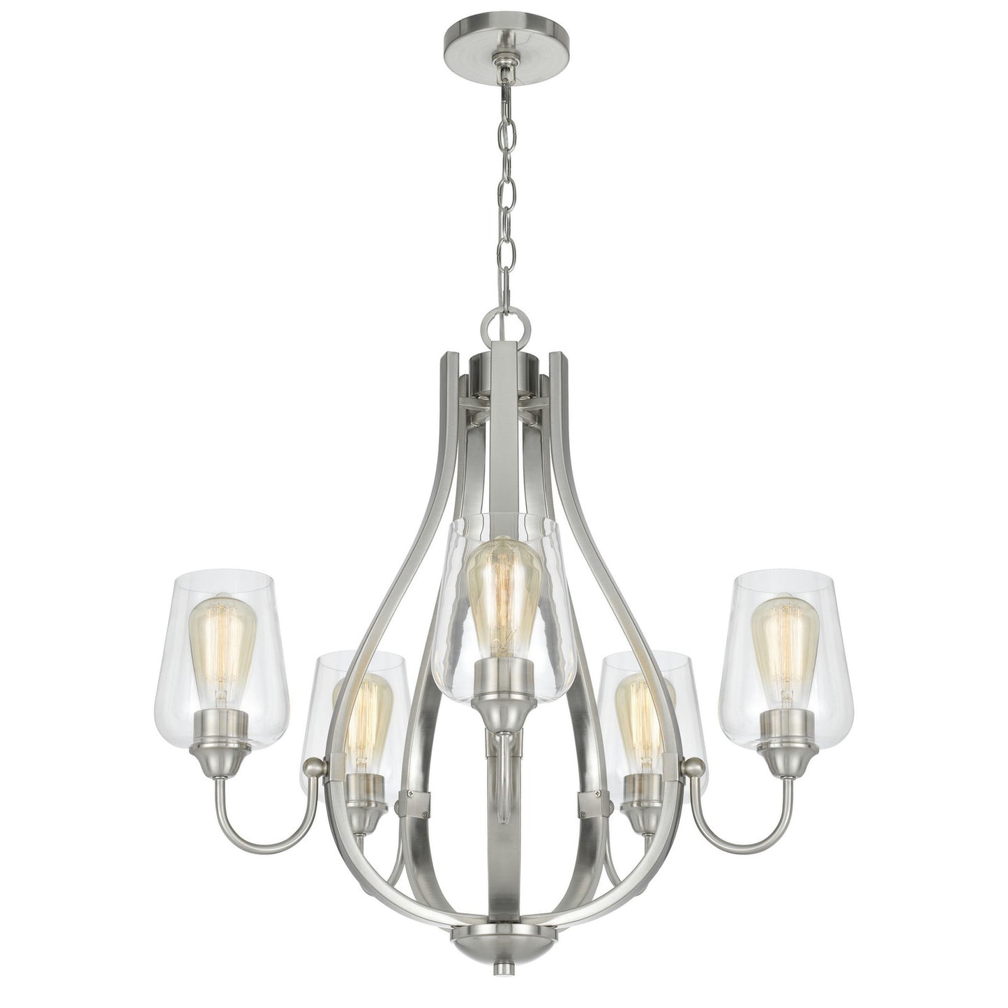 Brushed steel Metal Newport - Chandelier