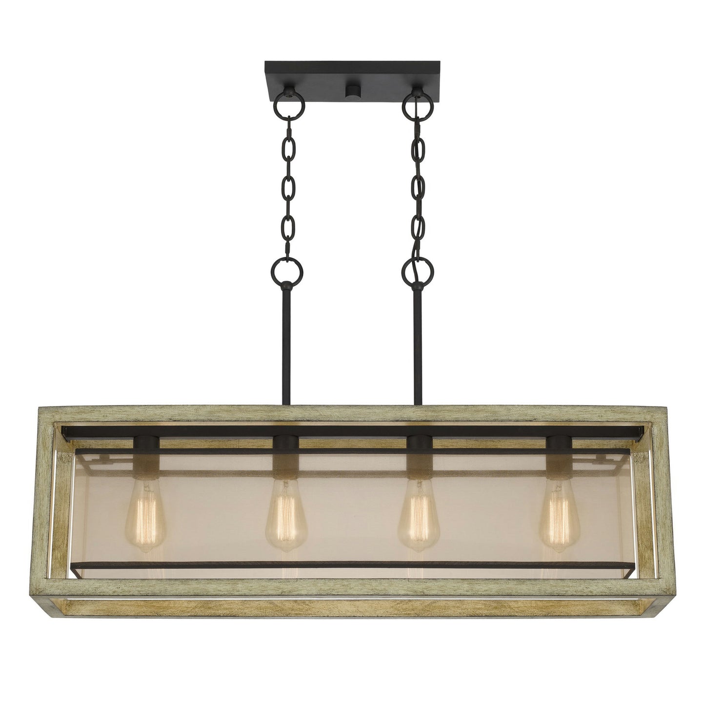 Distressed oak Metal Palencia - Chandelier, FX-3781-4H