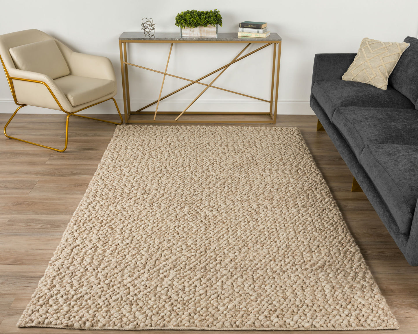 Gorbea GR1 Latte 2'6" x 16' Runner Rug