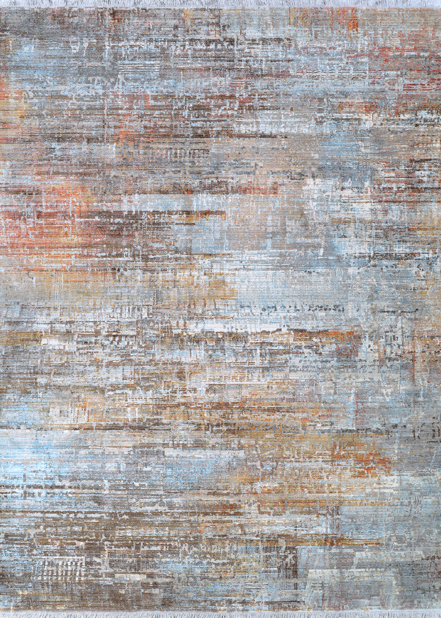 Couristan Halli Modern Edge Sky Blue-Multi Runner Rug 2'6"x 8'