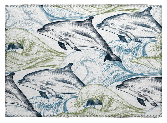 Indoor/Outdoor Harbor HA10 Ivory Washable 1'8" x 2'6" Rug