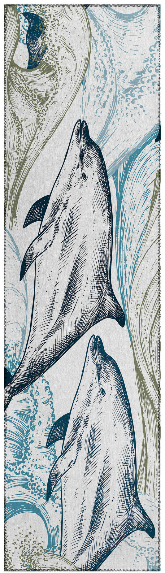 Indoor/Outdoor Harbor HA10 Ivory Washable 2'3" x 7'6" Runner Rug