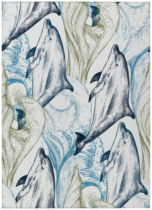 Indoor/Outdoor Harbor HA10 Ivory Washable 8' x 10' Rug