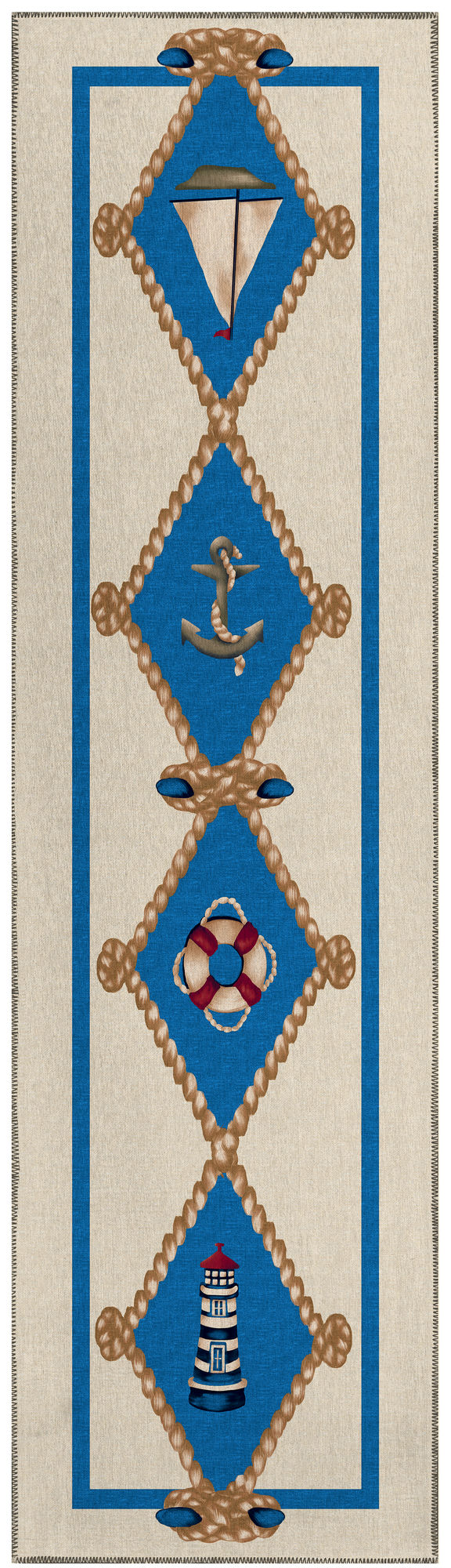 Indoor/Outdoor Harbor HA6 Ivory Washable 2'3" x 7'6" Runner Rug