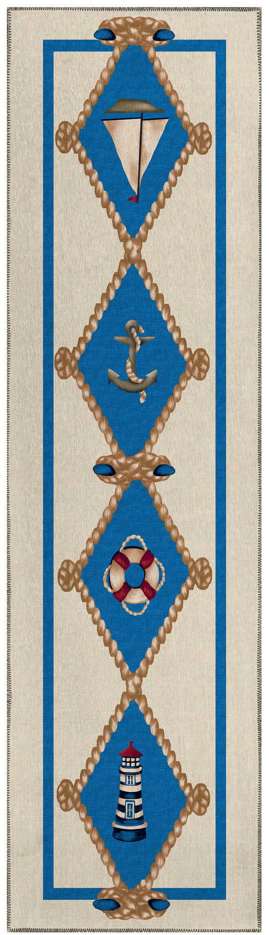 Indoor/Outdoor Harbor HA6 Ivory Washable 2'3" x 7'6" Runner Rug