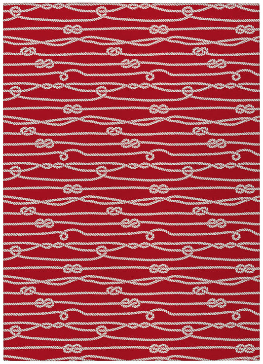 Indoor/Outdoor Harbor HA7 Red Washable 3' x 5' Rug