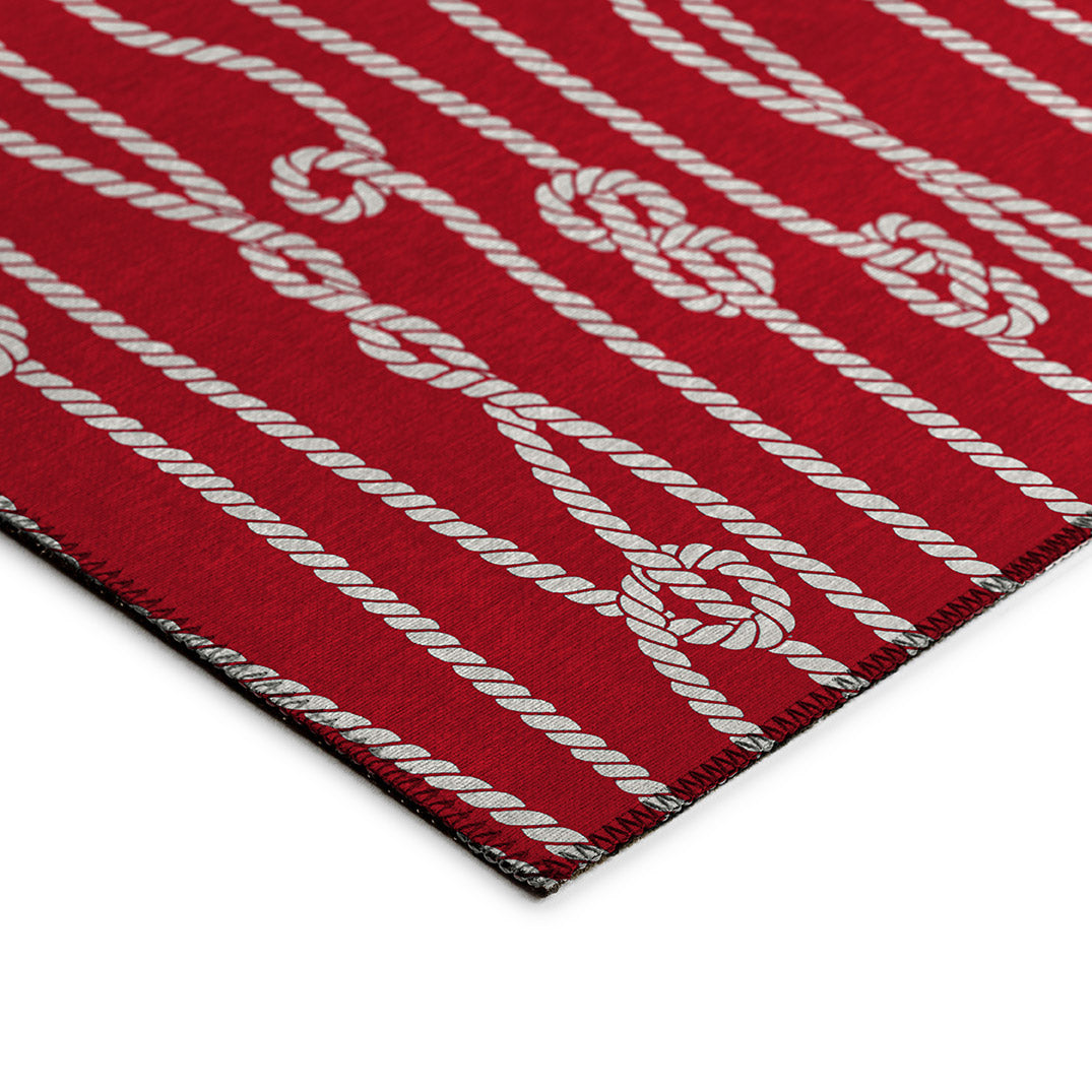 Indoor/Outdoor Harbor HA7 Red Washable 3' x 5' Rug