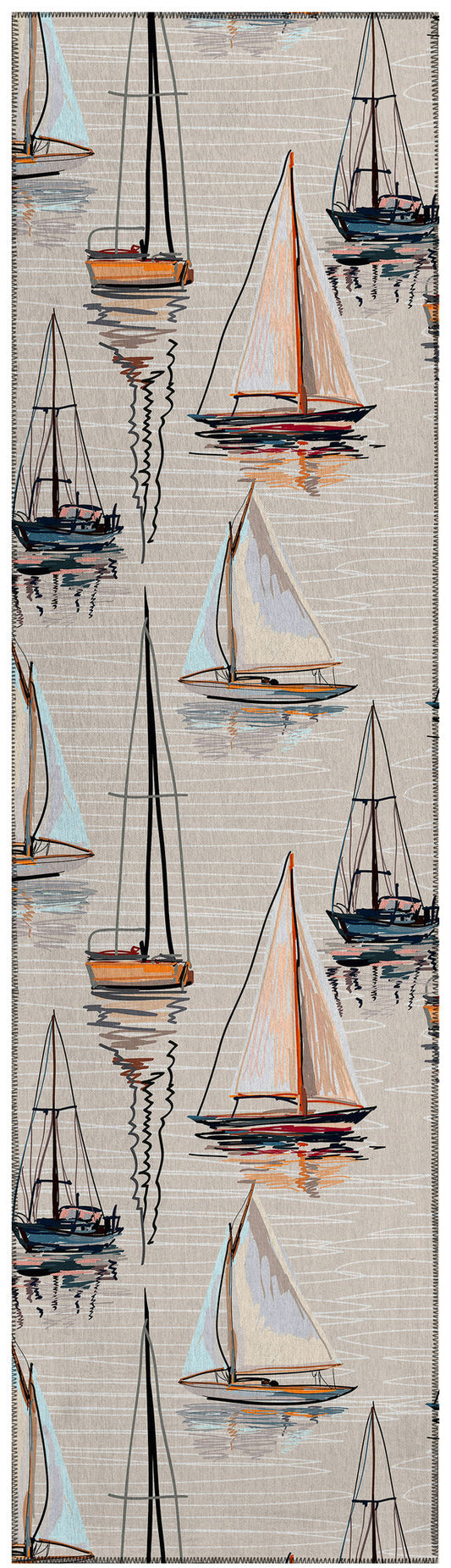 Indoor/Outdoor Harbor HA8 Ivory Washable 2'3" x 7'6" Runner Rug